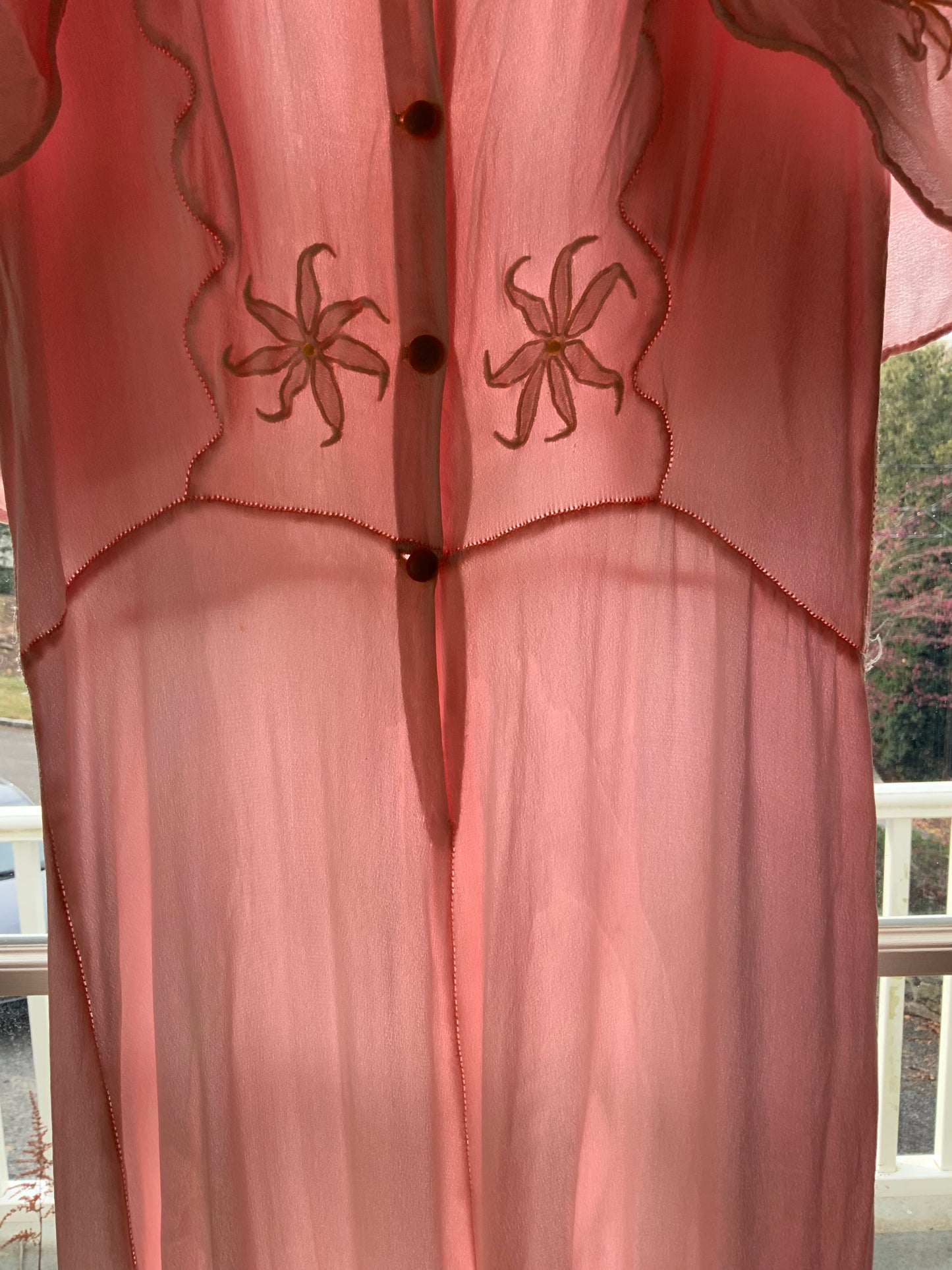 satin Nightgown Peach Pink - 40s