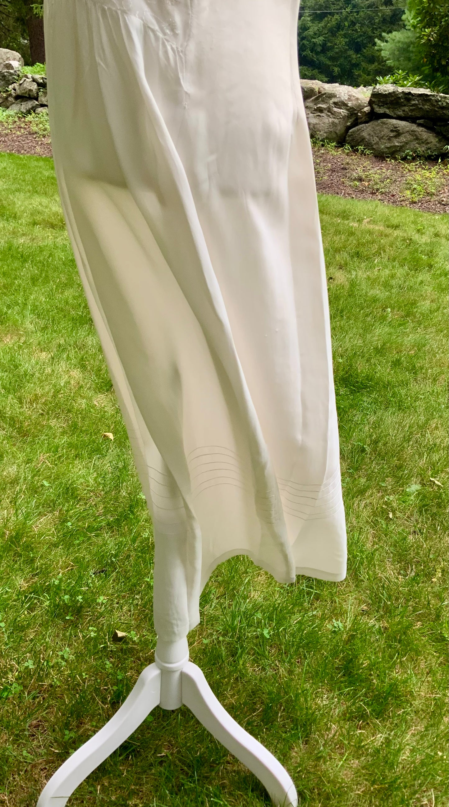 Antique Bridal Boudoir Dress | Late 1920s Silk Slip Dress | Art Deco Pintucks & Embroidered Lace
-40BI