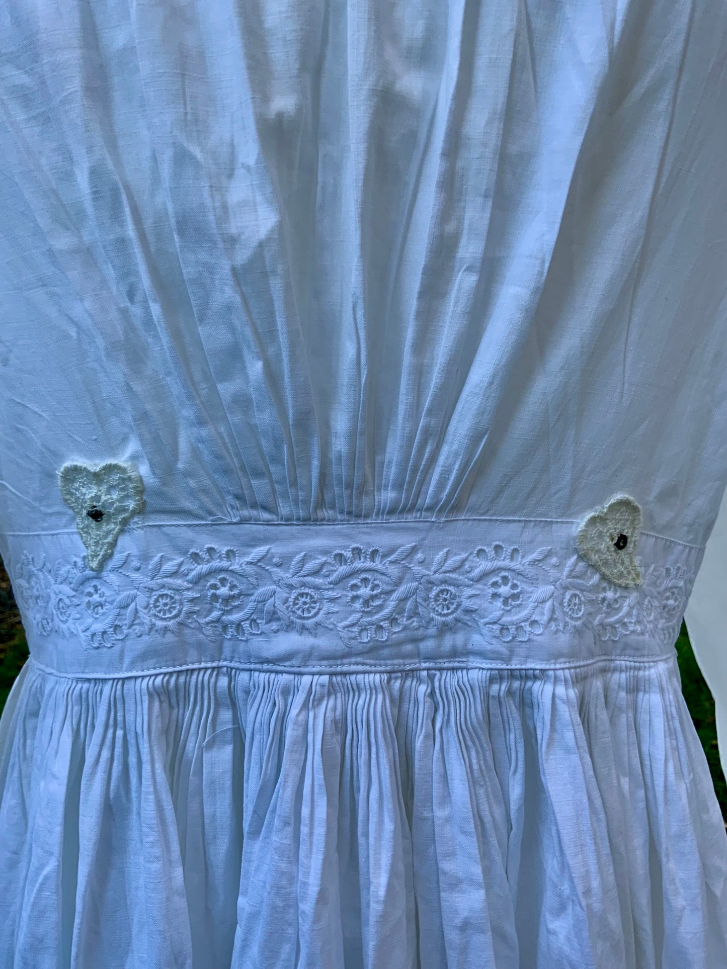 Edwardian White Cotton Lace Dress – Antique Lawn Gown Restored - ED24