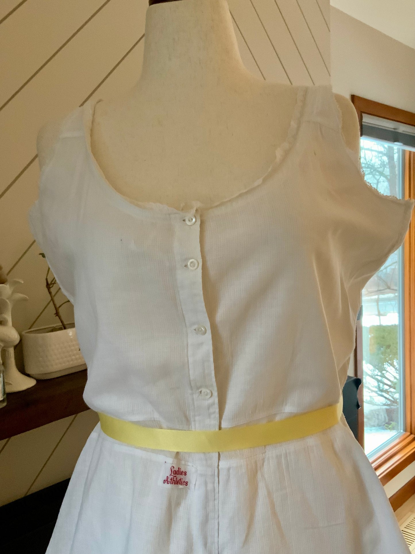 Antique 1910s Ladies Athletics Cotton Union Suit Romper – Edwardian Women’s Athletic Wear-20AO