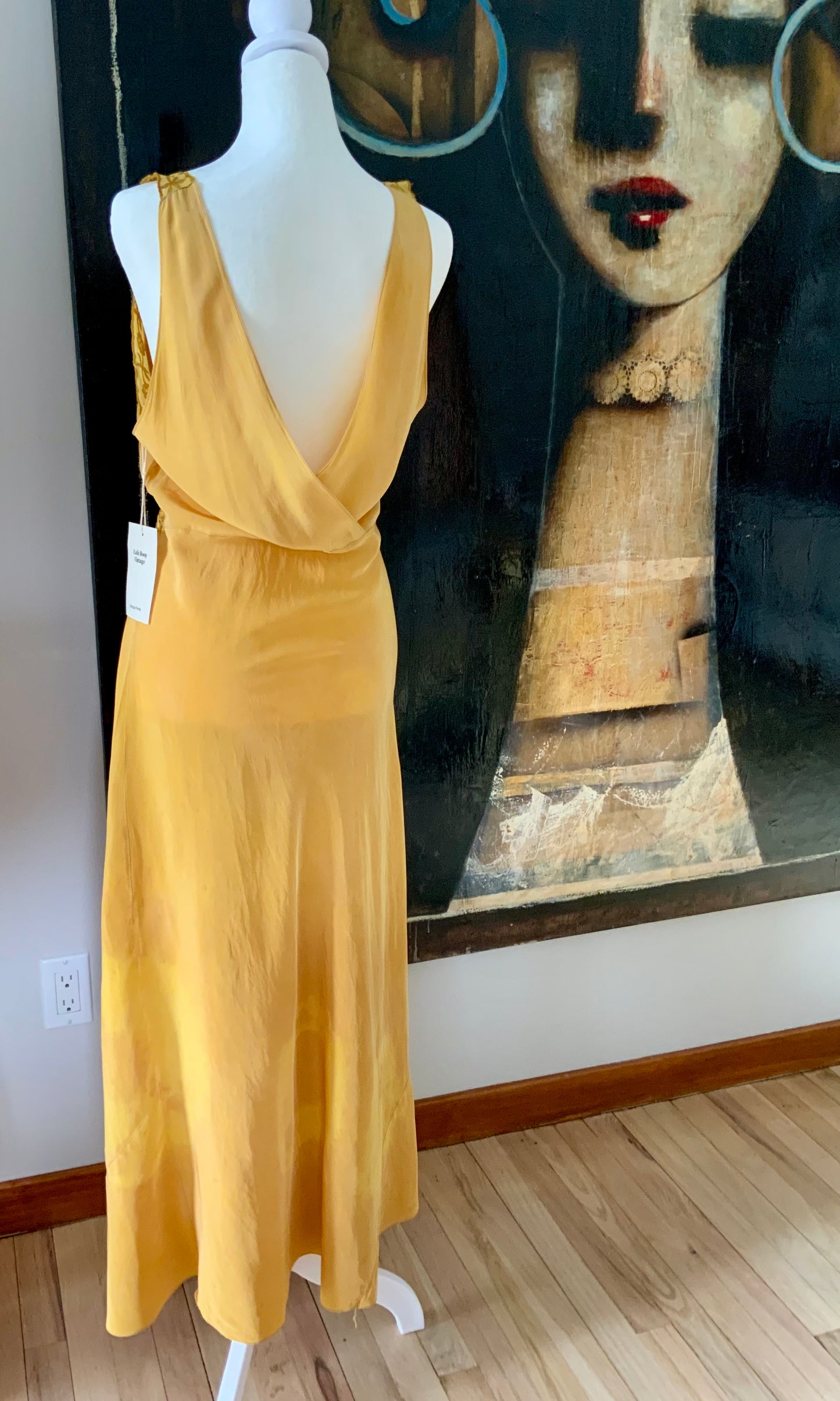 Hand Dyed Yellow Nightgown / Slip Dress - 50s - 50AX