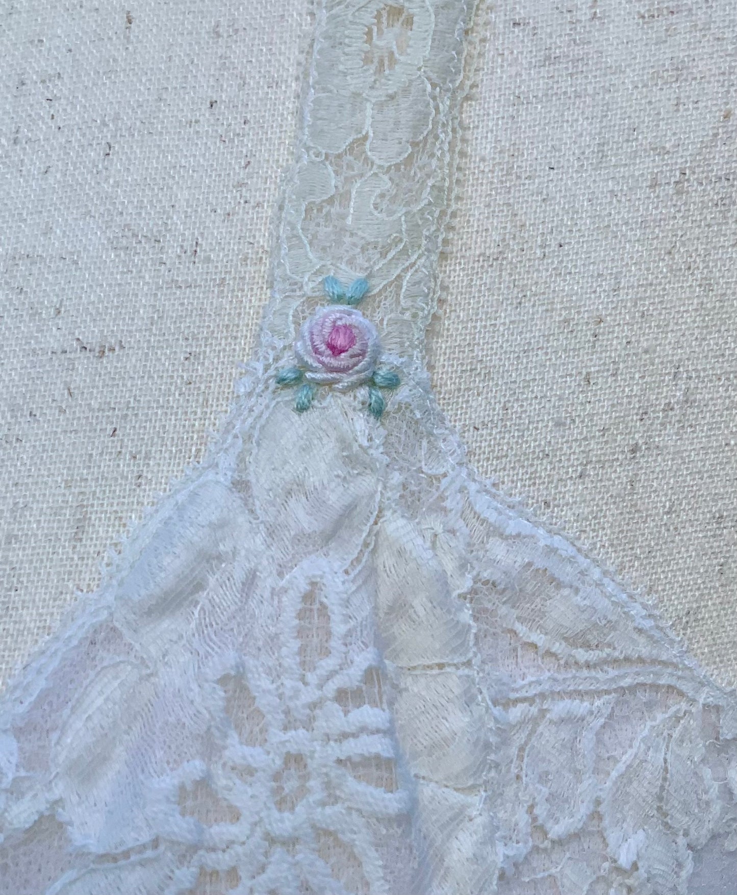 1970s Sheer Pink Nylon Nightgown with Floral Lace Appliqué Bodice & Double Layer – Romantic Lingerie Dress-70B