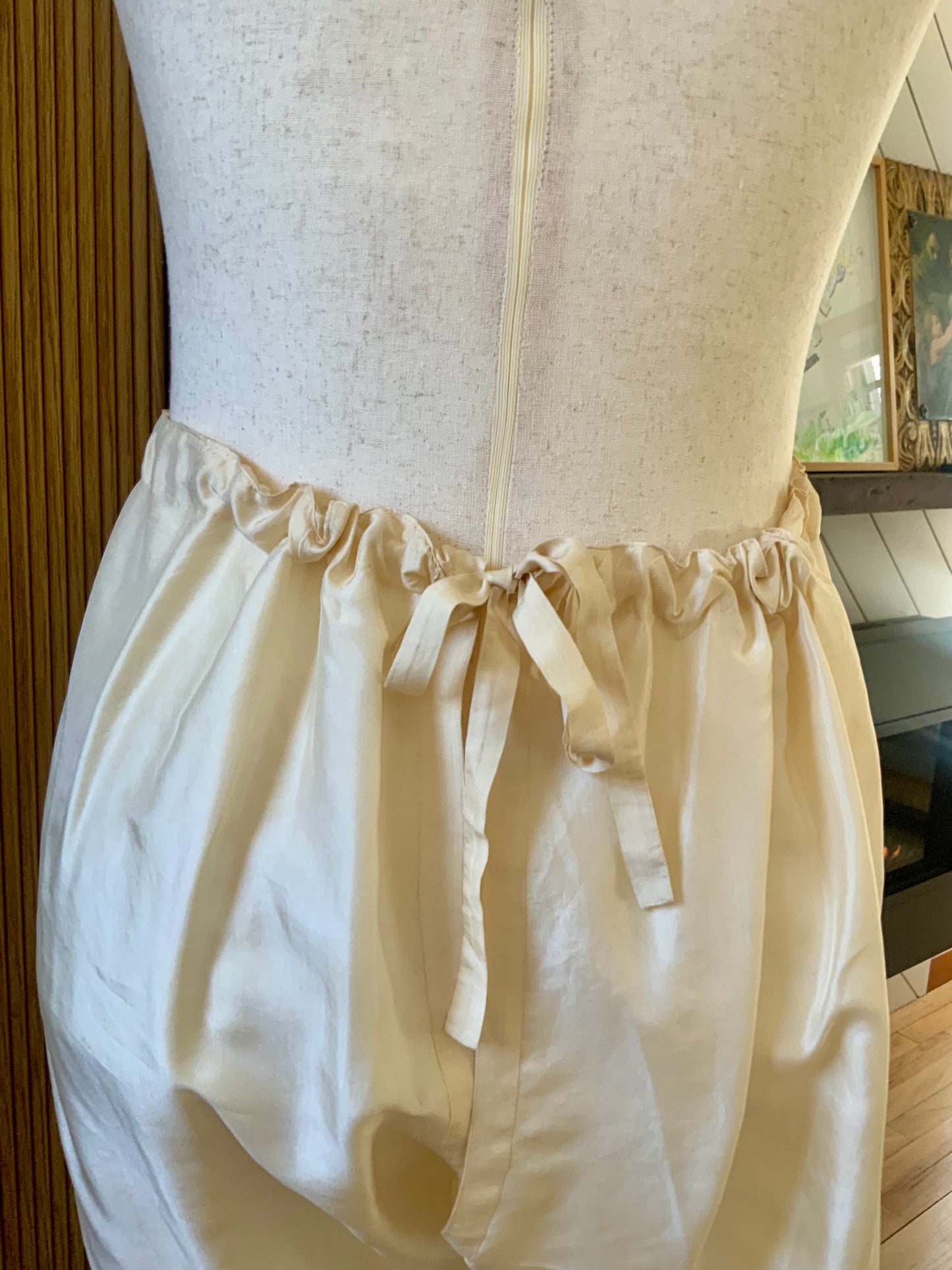 Edwardian Silk Pantalettes with Filet Lace • Antique Bloomers • Victorian Drawers • 1900s Boudoir Lingerie-ED52