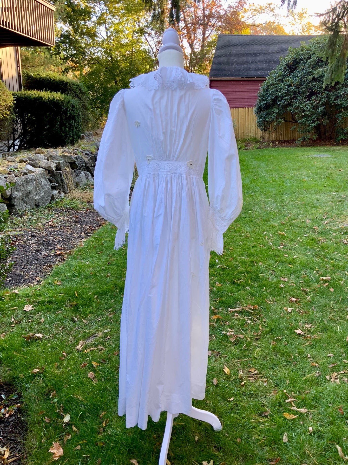 Edwardian White Cotton Lace Dress – Antique Lawn Gown Restored - ED24