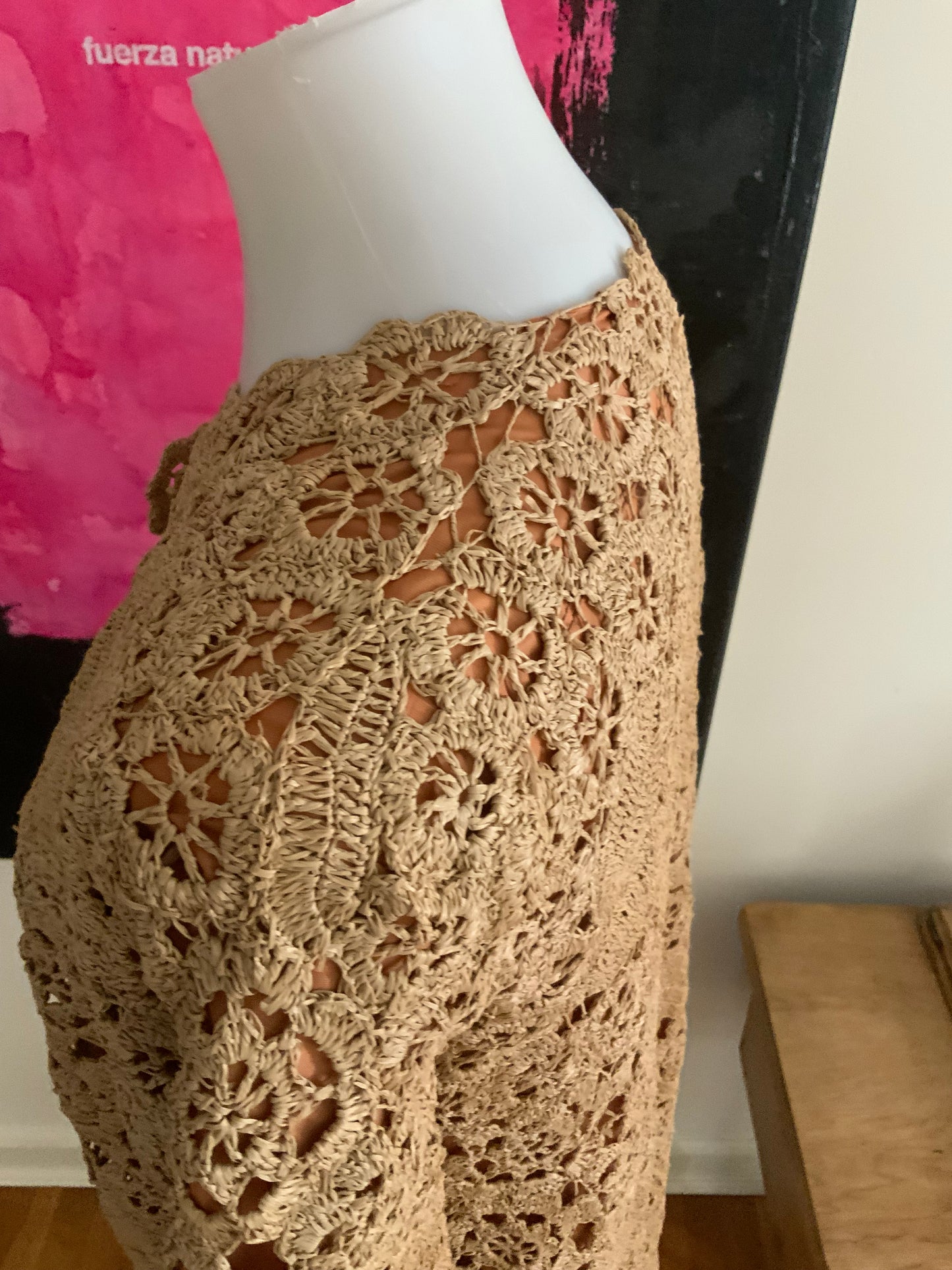 Raffia Crochet Coat - 60s