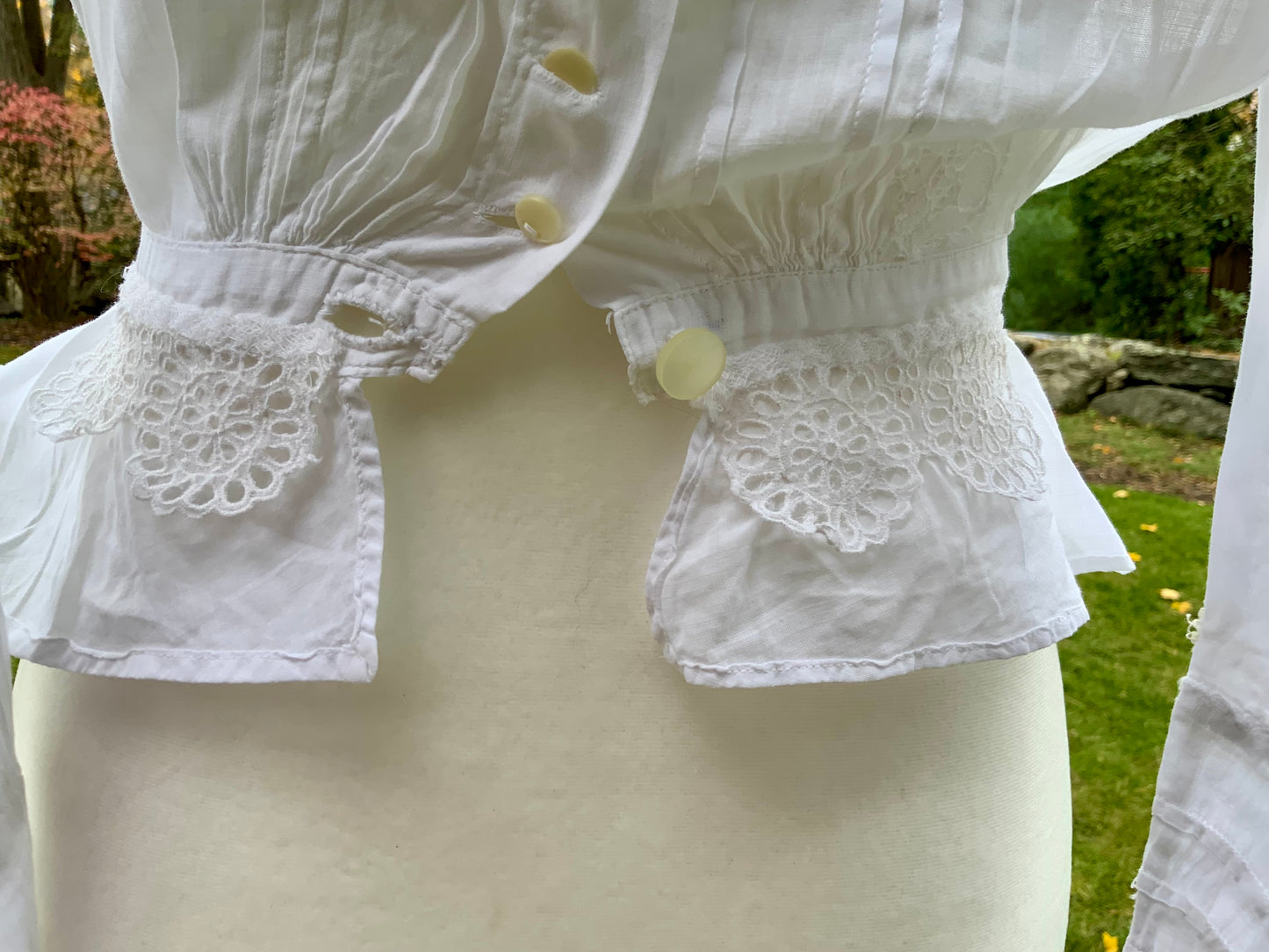 Edwardian White Cotton & Lace Shirtwaist (1905–1912) |ED34