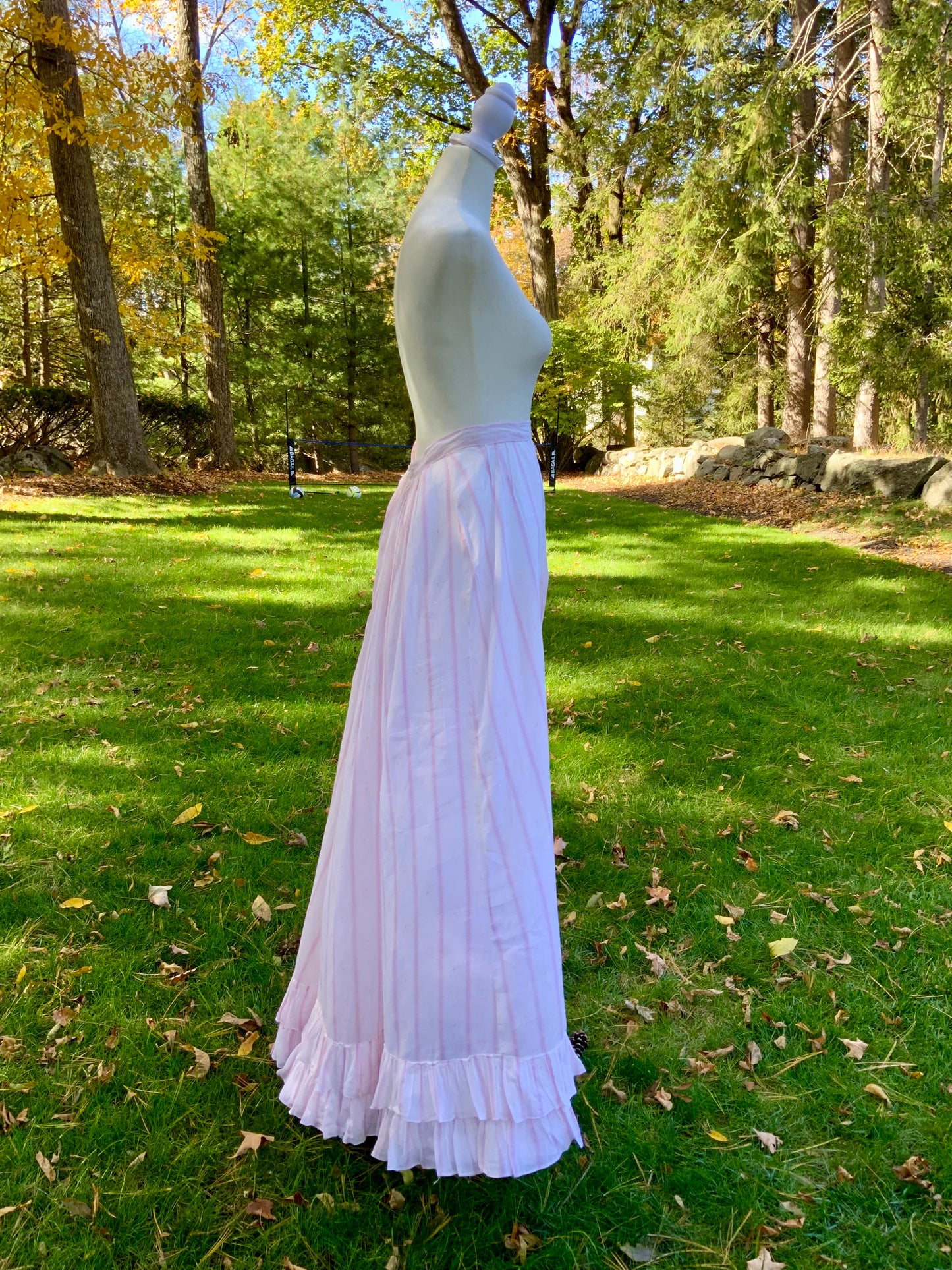 Cotton Pink Stripped Petticoat - 1895/1910 - ED23