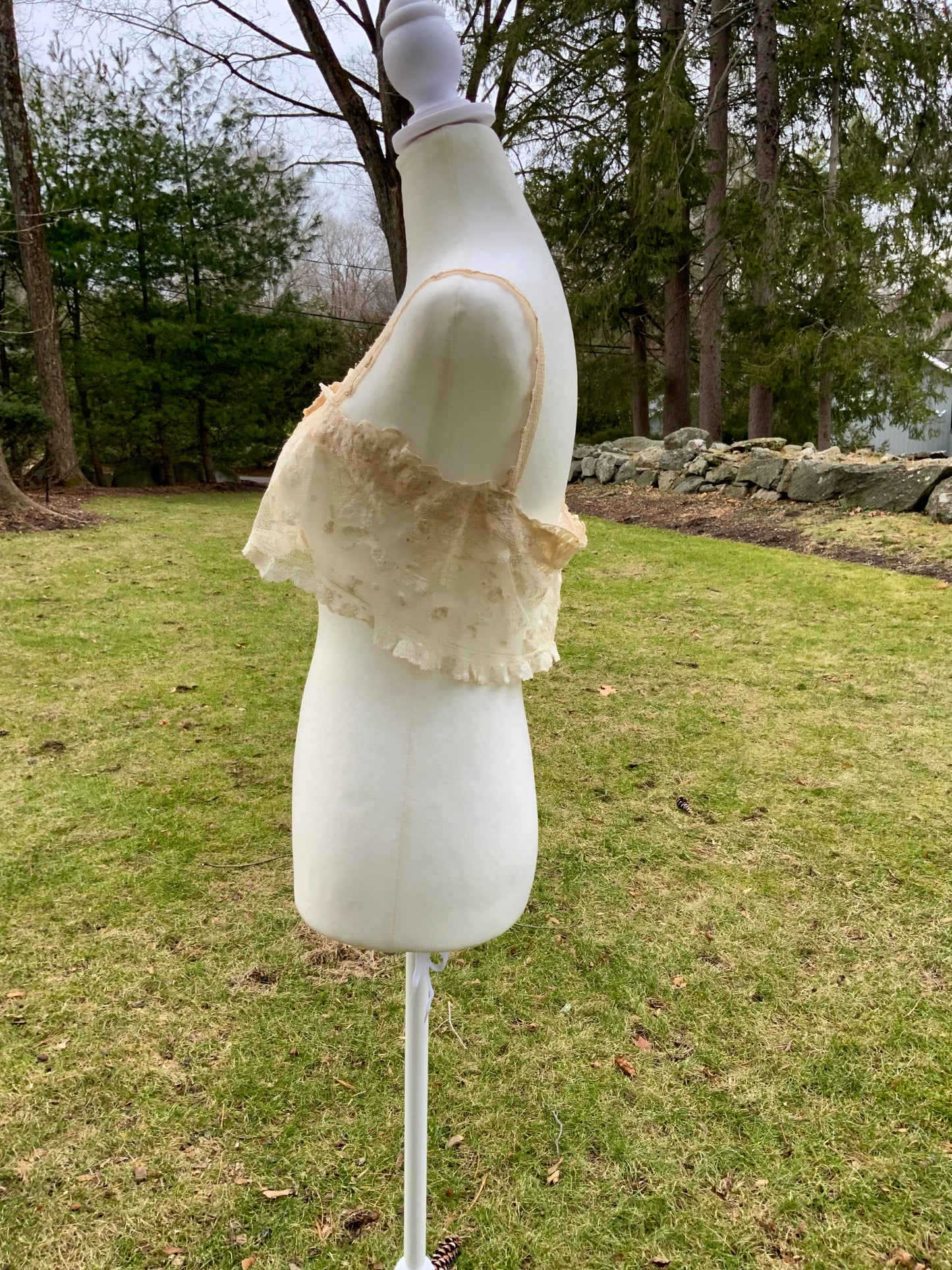 Upcycled Antique Tulle Lace Bralette - 1910