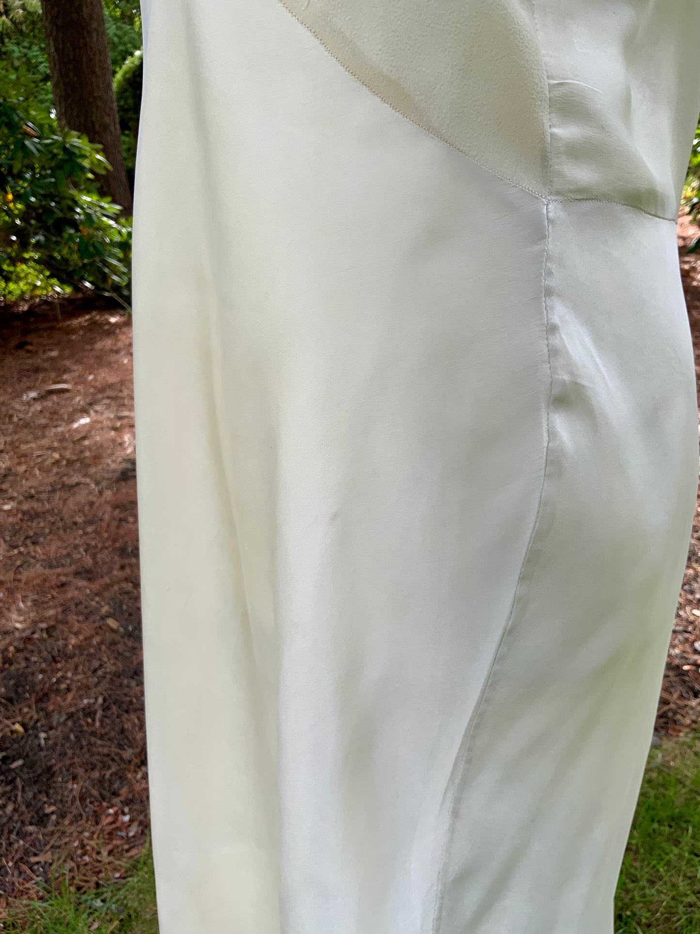 1940s Silk Slip Dress | Vintage Lingerie with Lace Embellishments & Sheer Chiffon Bodice | Old Hollywood Nightgown
 - 40s - 40AM