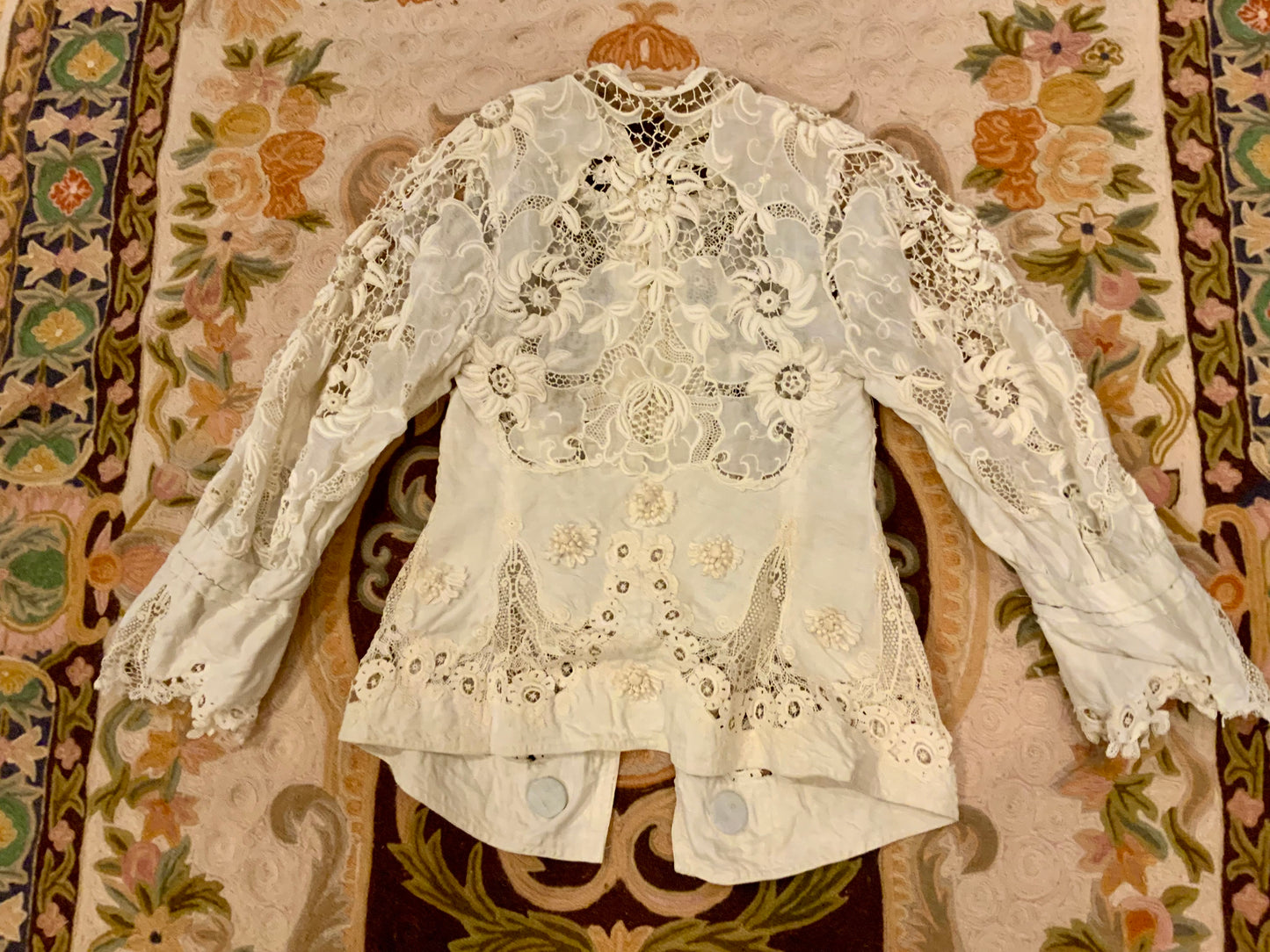 Edwardian Irish Lace & Embroidered Cotton Jacket – 1900s - ED26