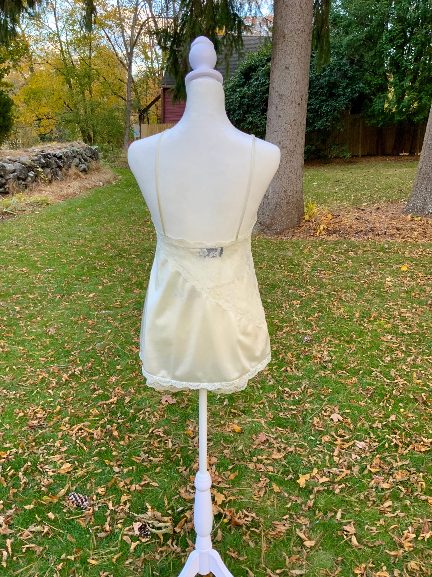 Vintage Bob Mackie for Glydons Ivory Lace & Satin Teddy | Late 1970s Designer Lingerie- 70X