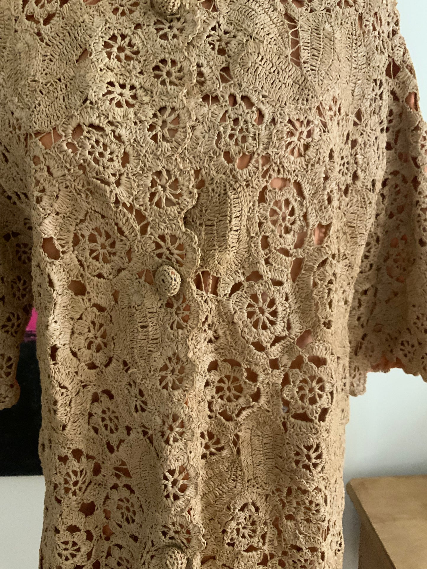 Raffia Crochet Coat - 60s