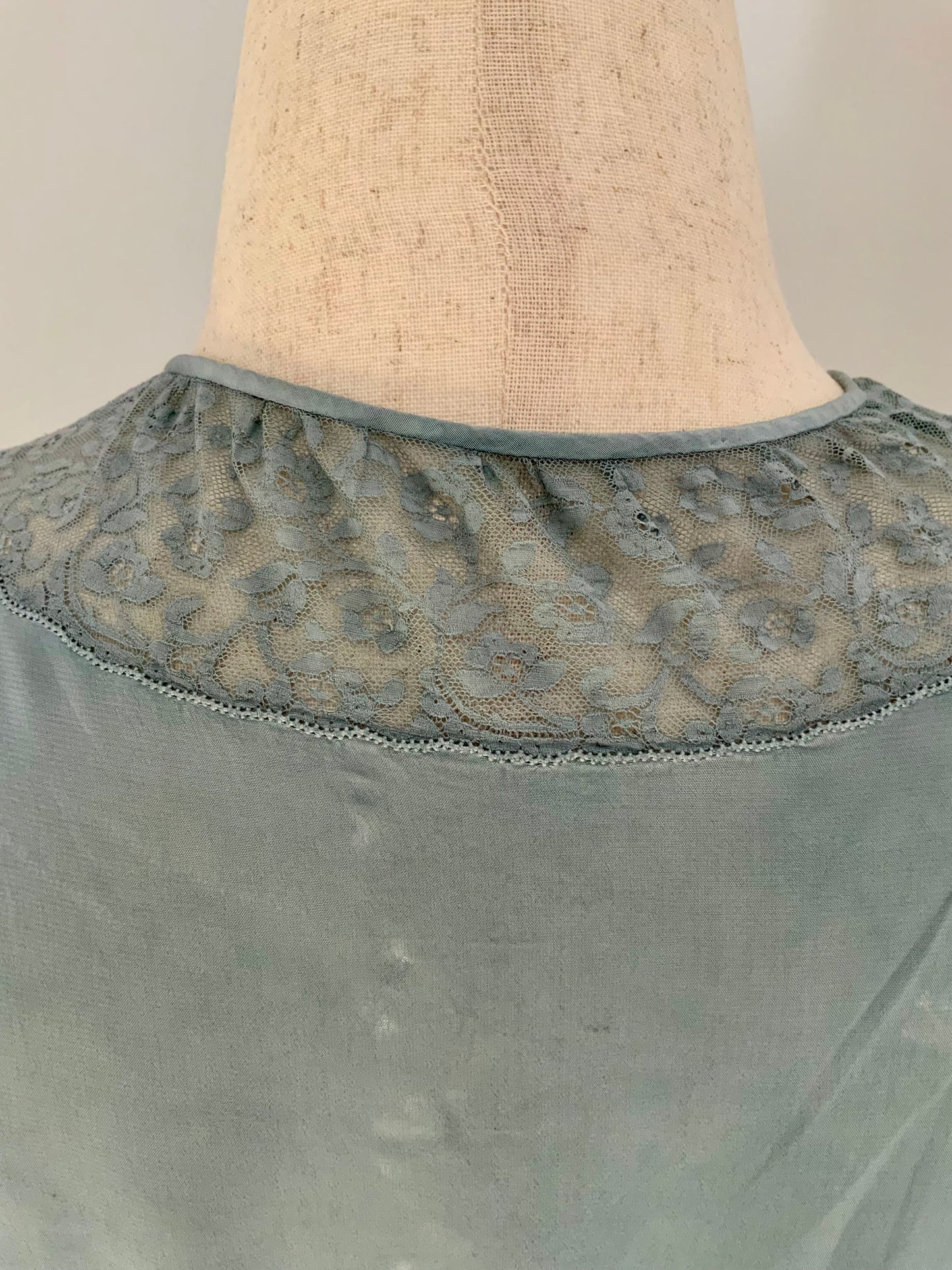 Hand Dyed Vintage Sheer Nightgown Dress – Sage Green Ombré – Lace Detail – One of a Kind
- 30Z