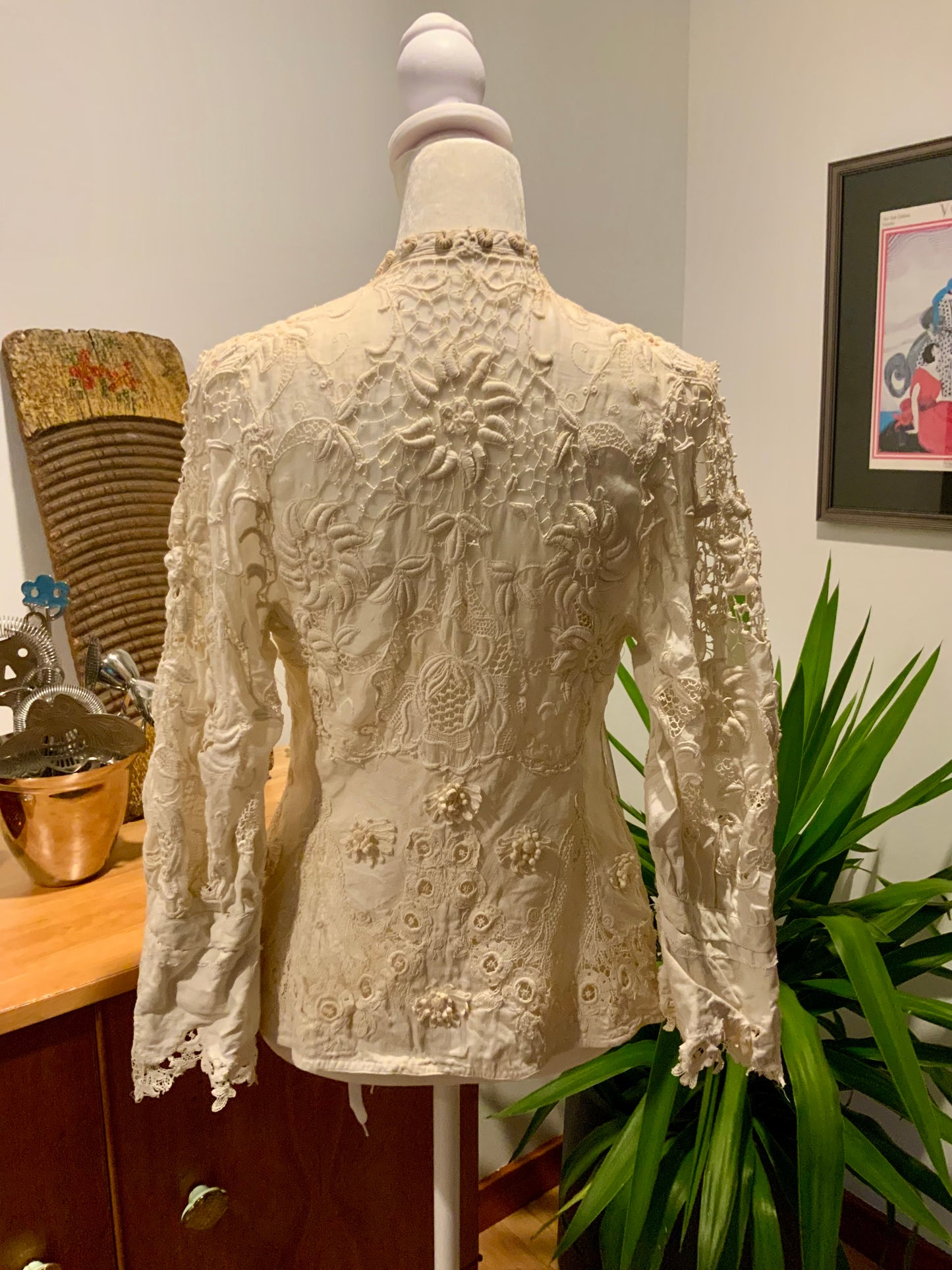 Edwardian Irish Lace & Embroidered Cotton Jacket – 1900s - ED26