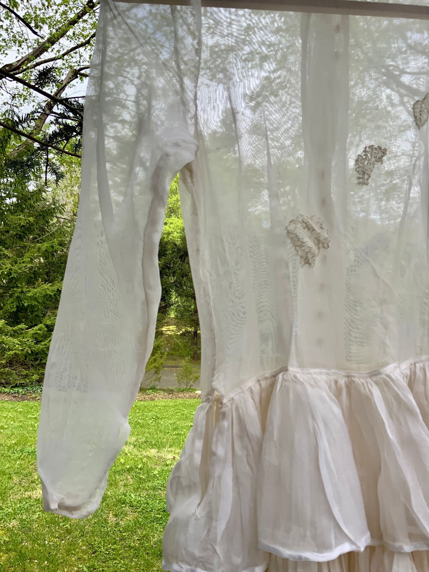 Antique Edwardian Sheer Lace Dress | Tiered Ruffle Bridal Gown | Hand Restored-ED82