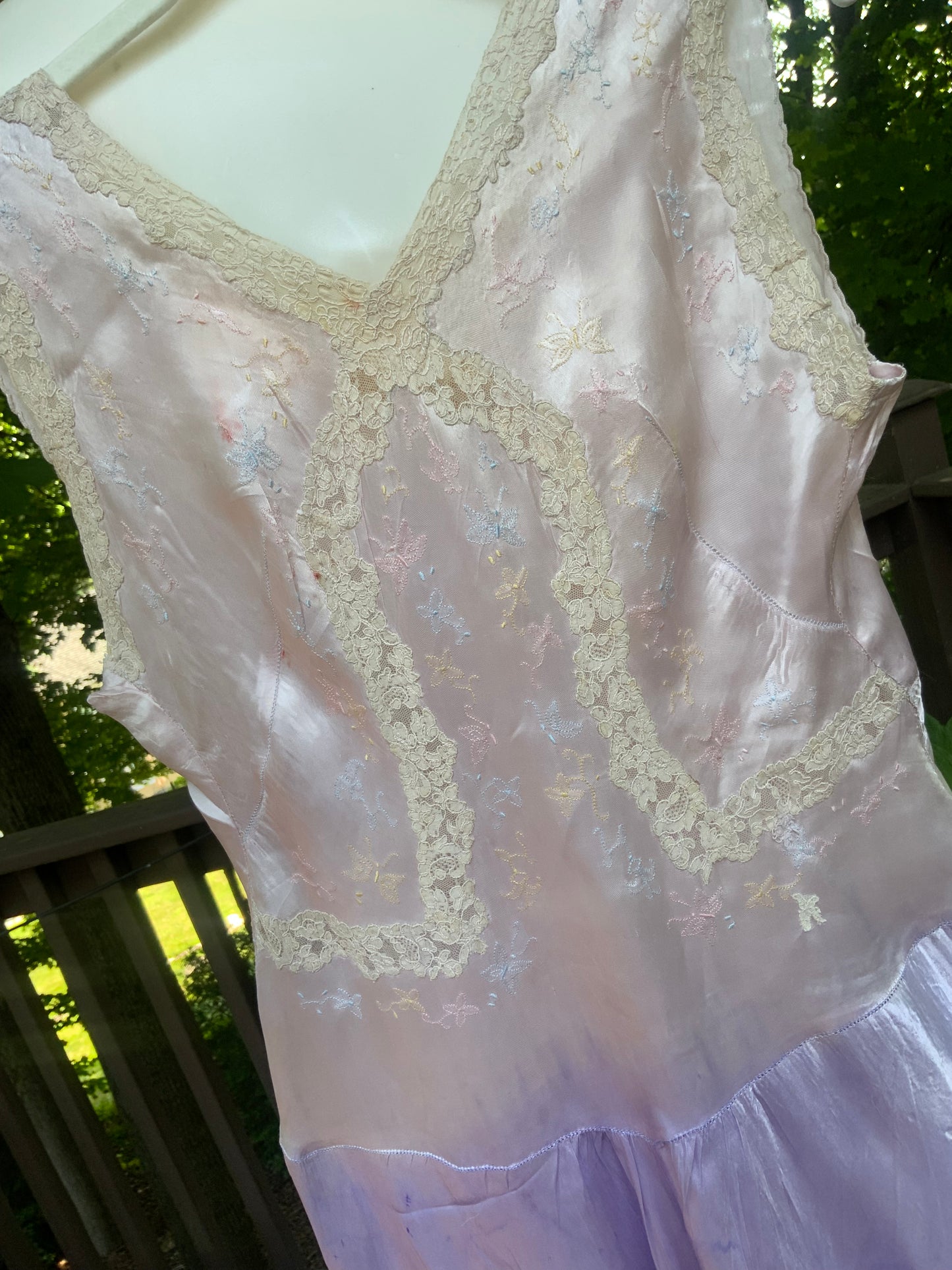 Hand Dyed Satin Nightgown- 50s