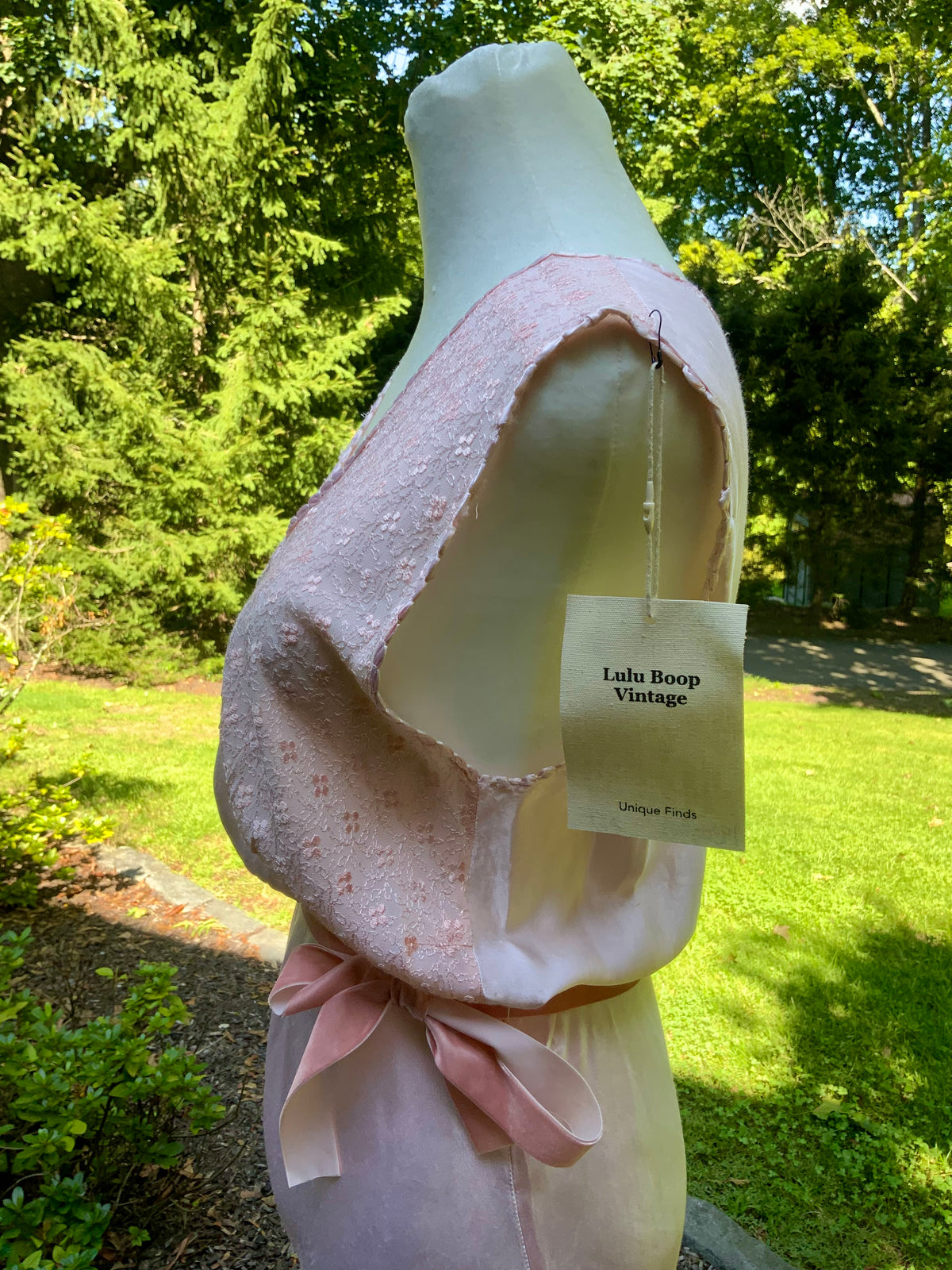 1930s Blush Pink Satin Nightgown with Sheer Embroidered Bodice.30CK