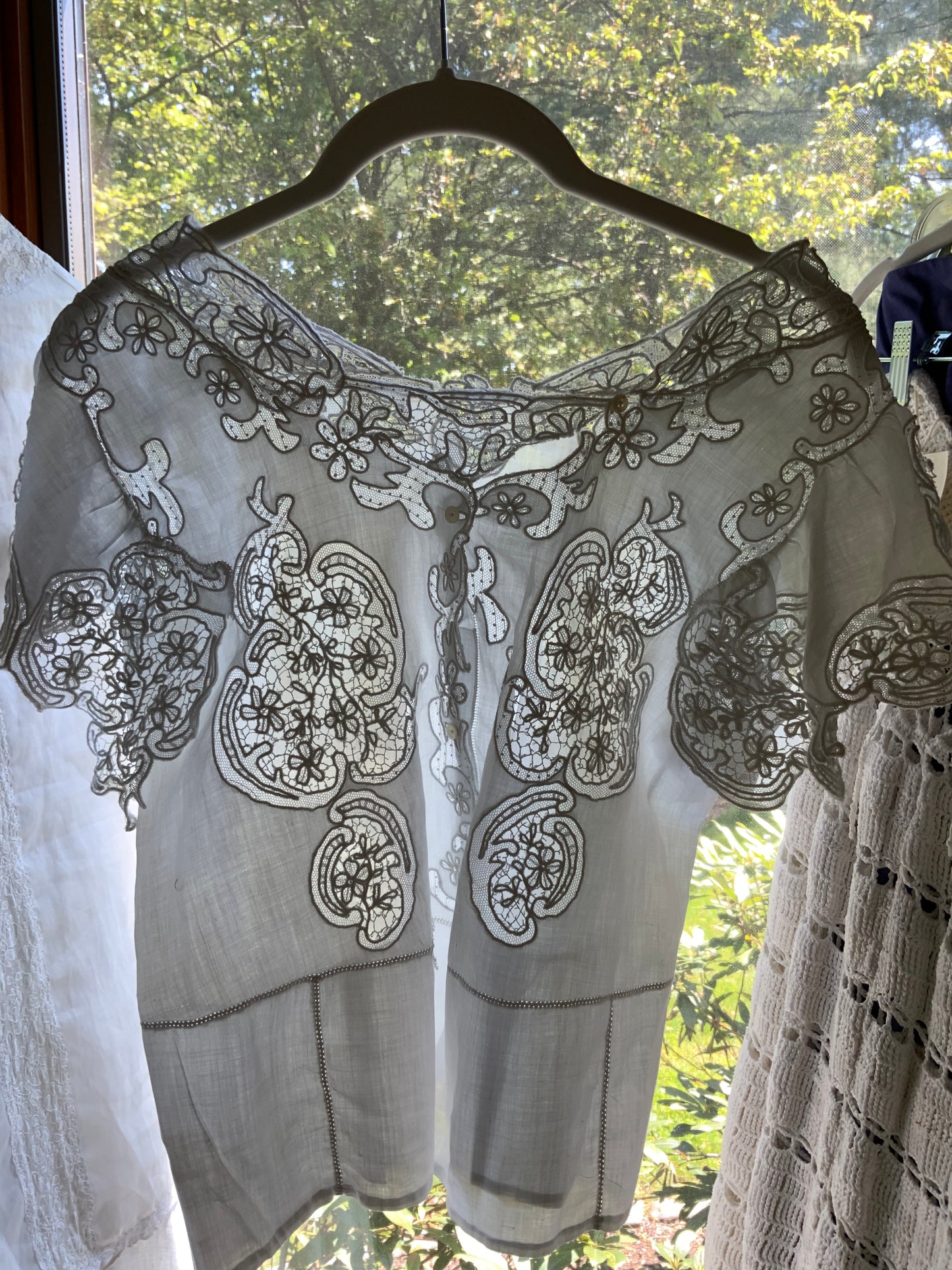 Exceptional Antique Edwardian Whitework Lace Blouse | Masterpiece Net Lace & Embroidery-Rare-ED83