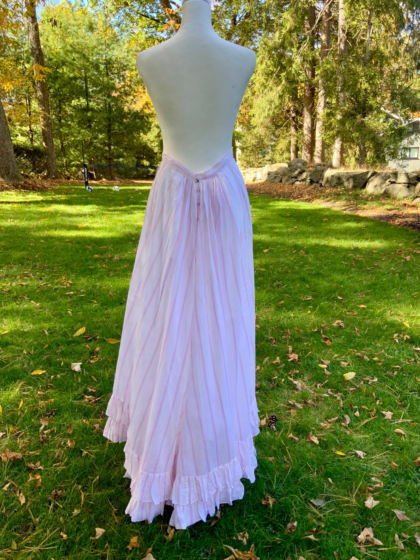 Cotton Pink Stripped Petticoat - 1895/1910 - ED23