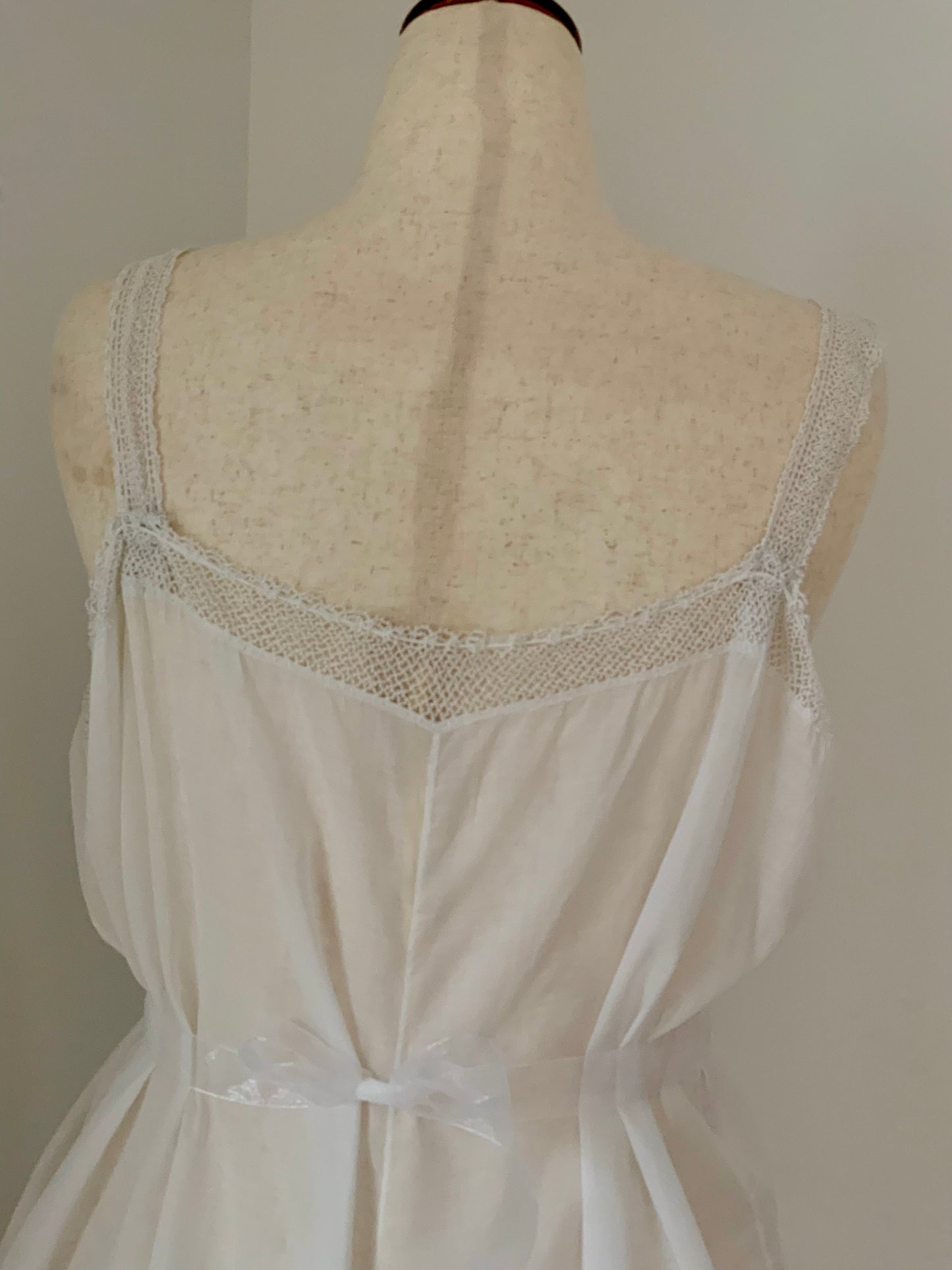 Edwardian White Cotton Teddy | 1910s Crochet Lace Step-In Chemise | Antique  Lingerie-ED54