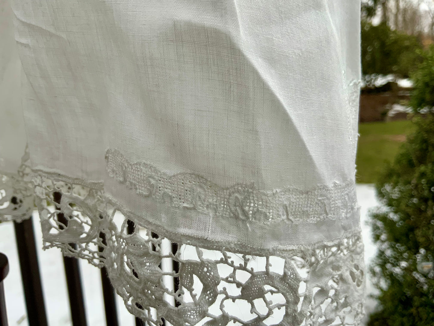 Antique Edwardian Split Bloomers with Hand Embroidered Birds & Monogram – Lace Trim Cotton Batiste Drawers c.1905–1915