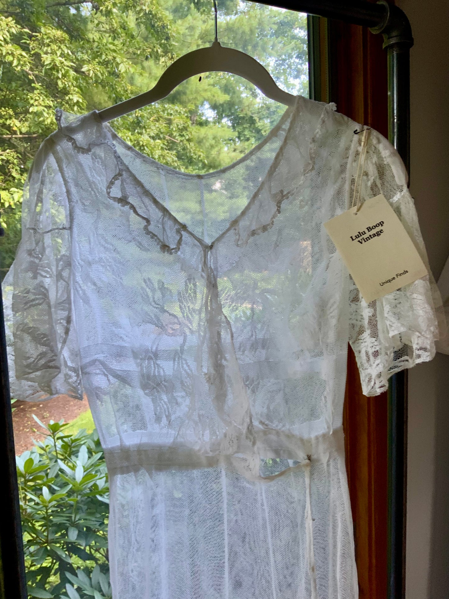 1930s Sheer White Tulle Lace Dress Vintage Bridal Dress Romantic Wedding Dress Floral Tulle Gown Ethereal Dress- Iconic -30DN