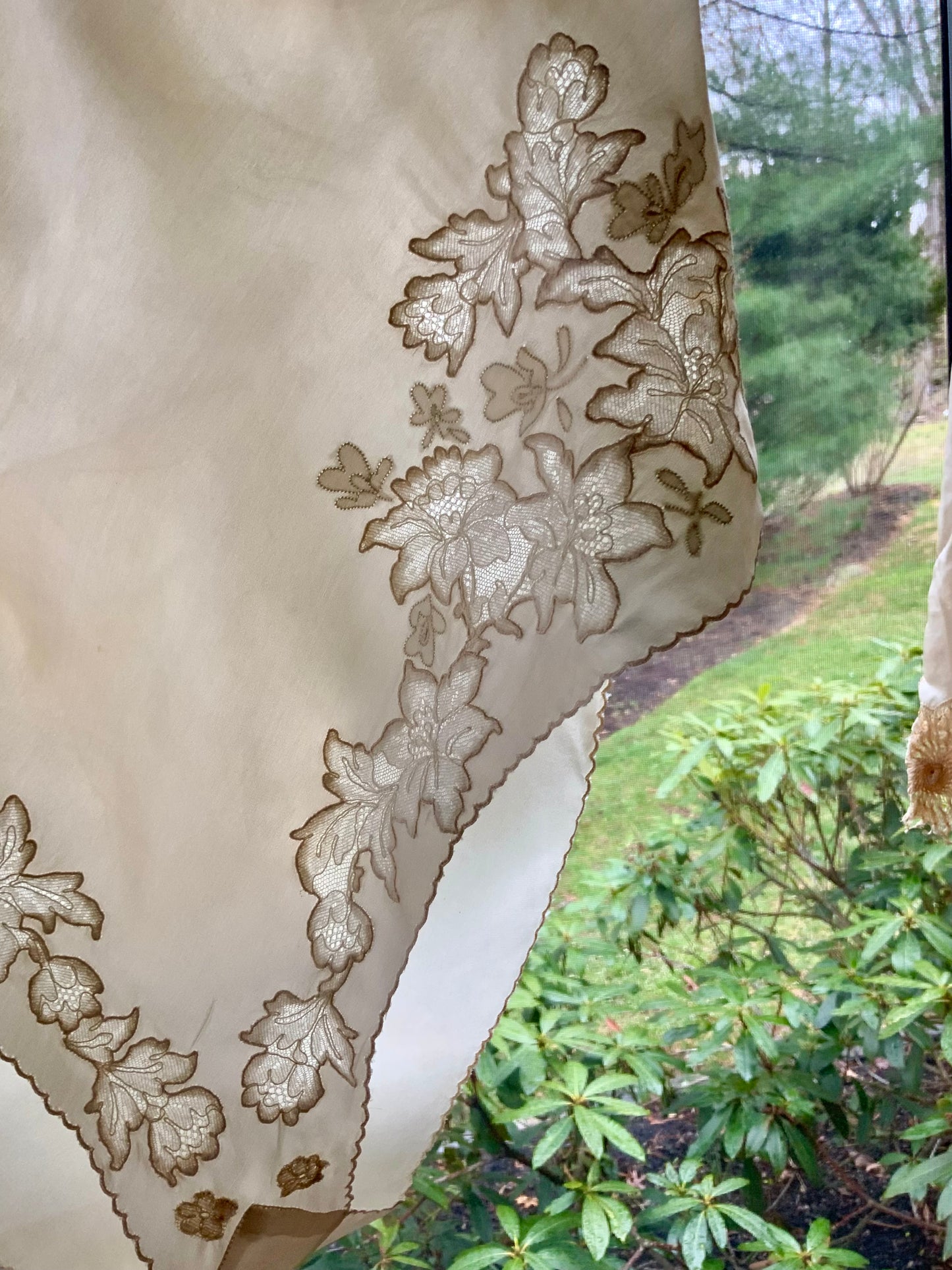 Antique Silk Tap Pants Bloomers Embroidered Lace Edwardian Lingerie Ivory Silk Panties-20AH