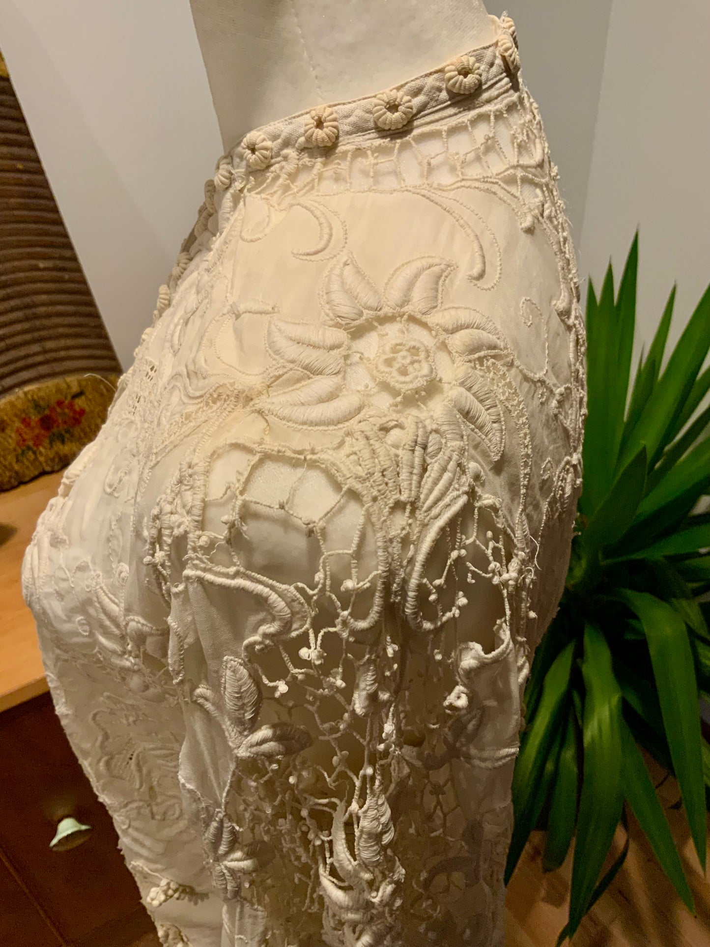 Edwardian Irish Lace & Embroidered Cotton Jacket – 1900s - ED26