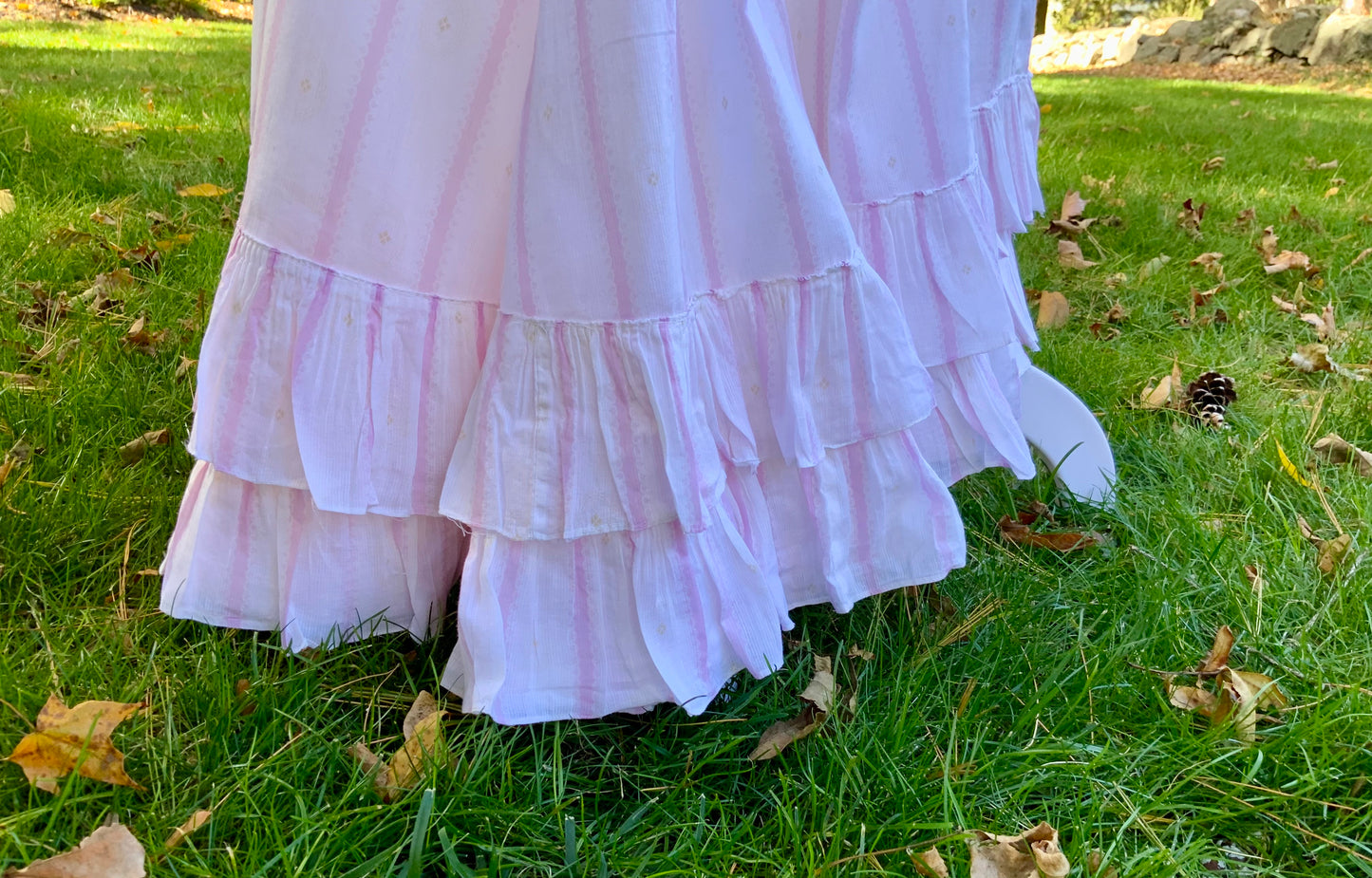 Cotton Pink Stripped Petticoat - 1895/1910 - ED23