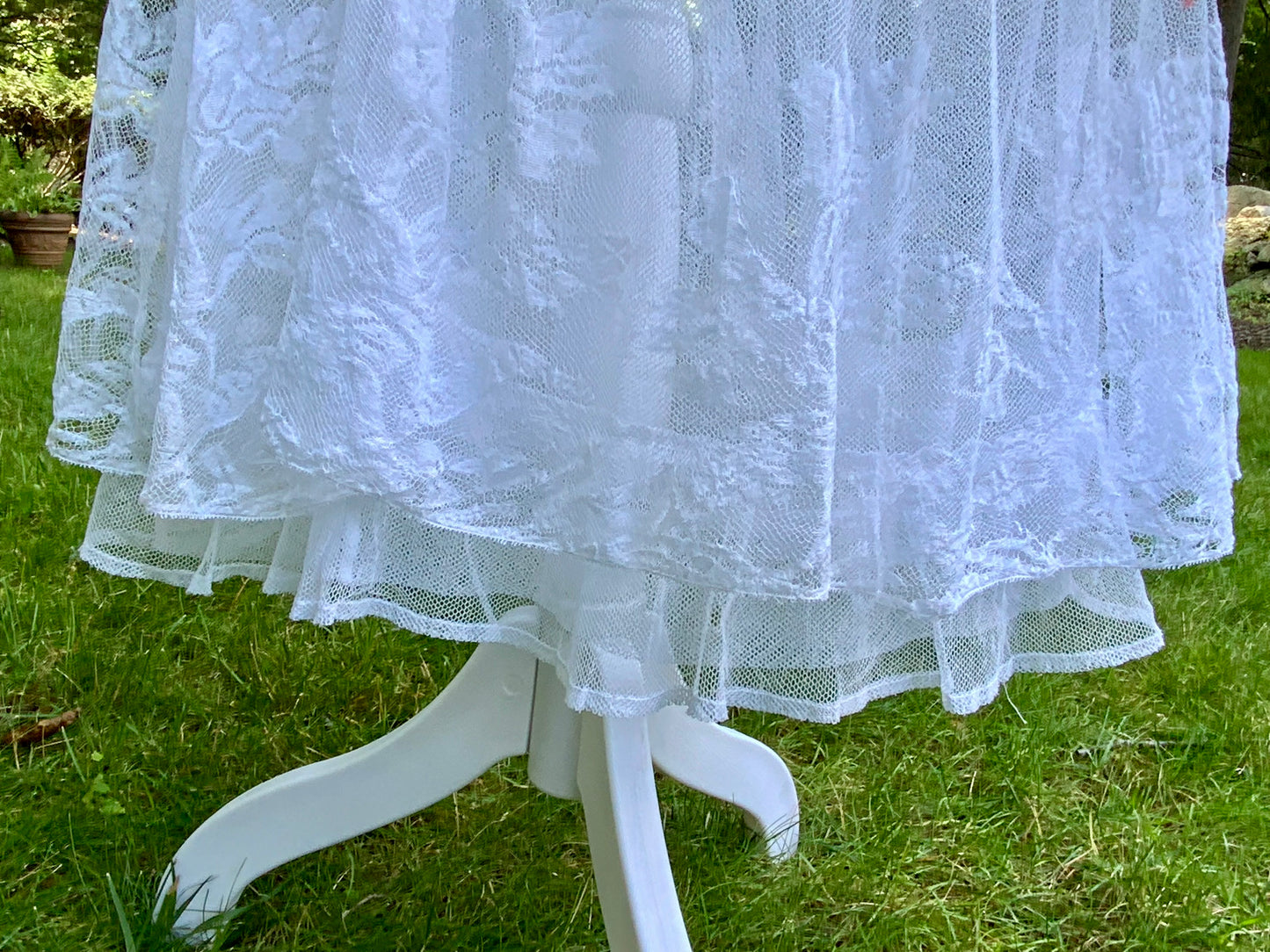 1930s Sheer White Tulle Lace Dress Vintage Bridal Dress Romantic Wedding Dress Floral Tulle Gown Ethereal Dress- Iconic -30DN