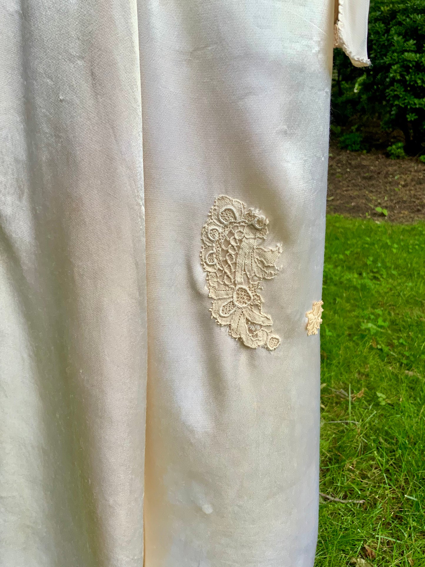 1930s Silk Chiffon Hostess Gown | Blush Pink Boudoir Dress | Restored Antique Lingerie.Tea Dyed-30D