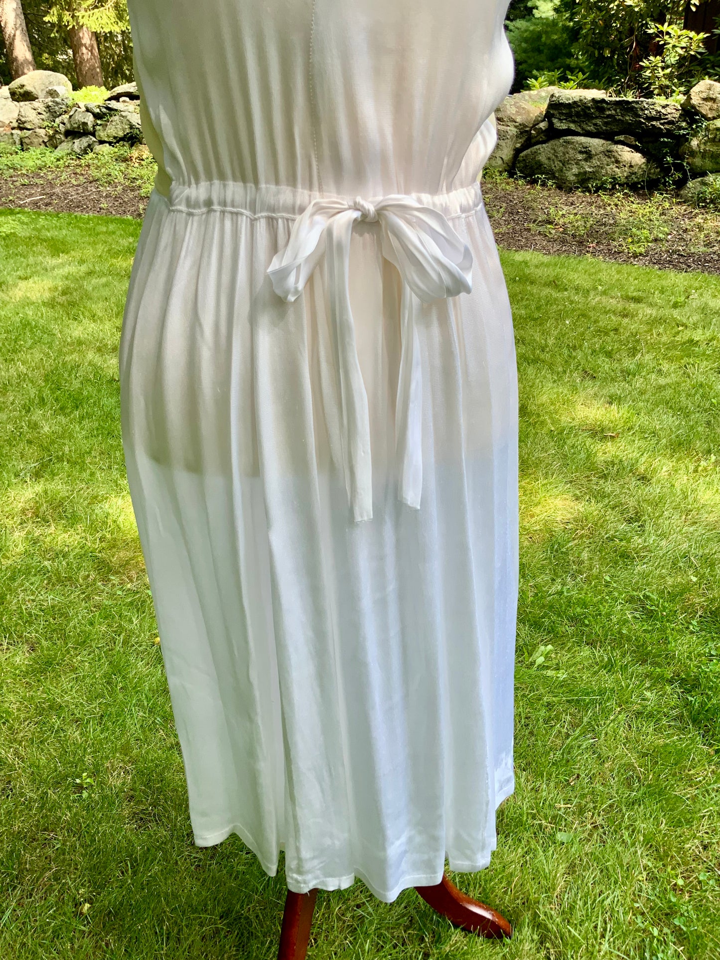 1930s Ivory Silk Chiffon and White Satin Boudoir Dress. Bridal Boudoir. 30cc