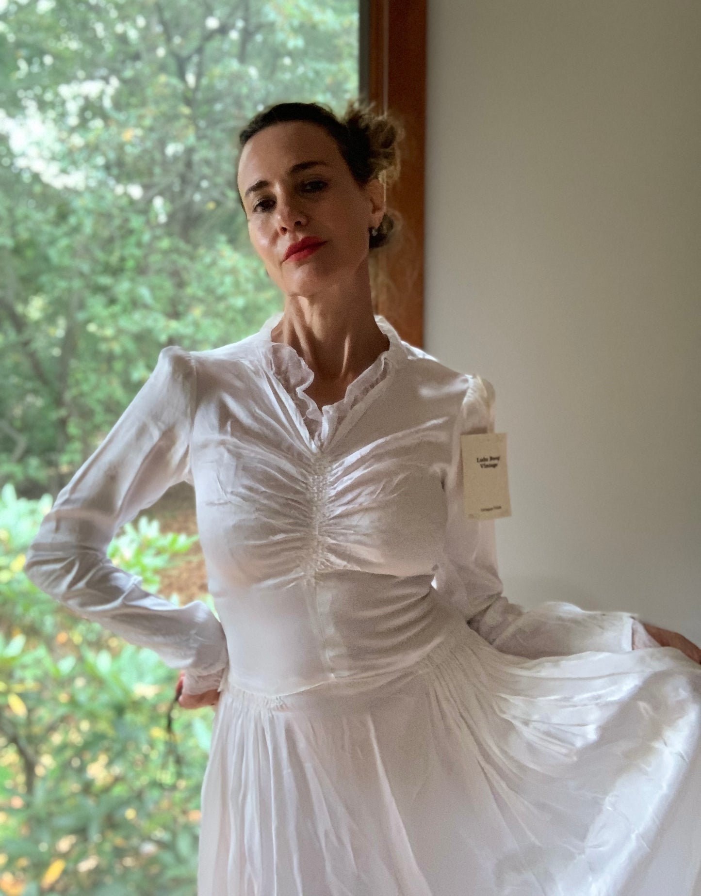 Satin Wedding Dress - 40s -40AI