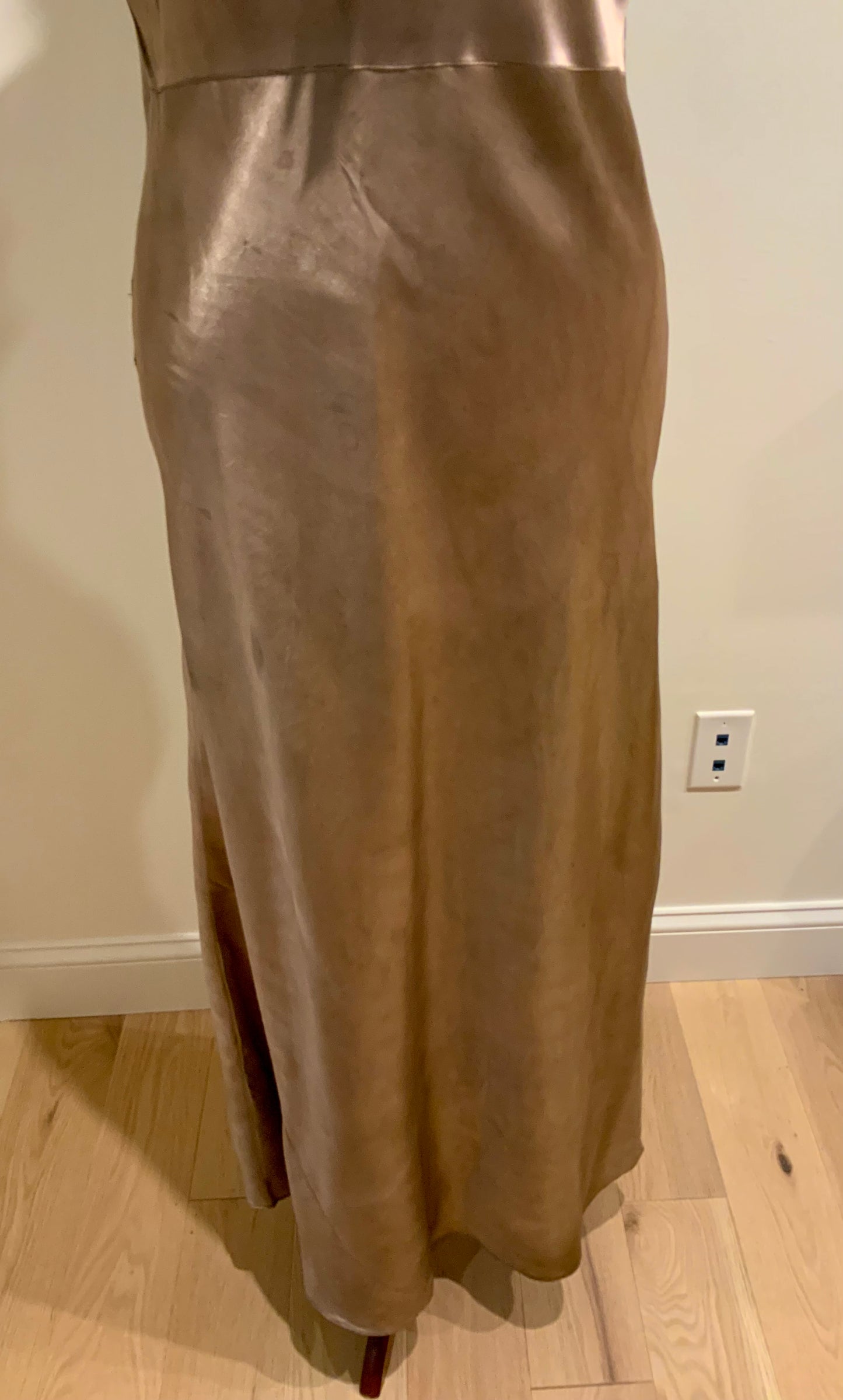 Hand Dyed 1930s-40s Bias Cut Satin Slip Dress | Chocolate Lace | Old Hollywood Lingerie
-30CB