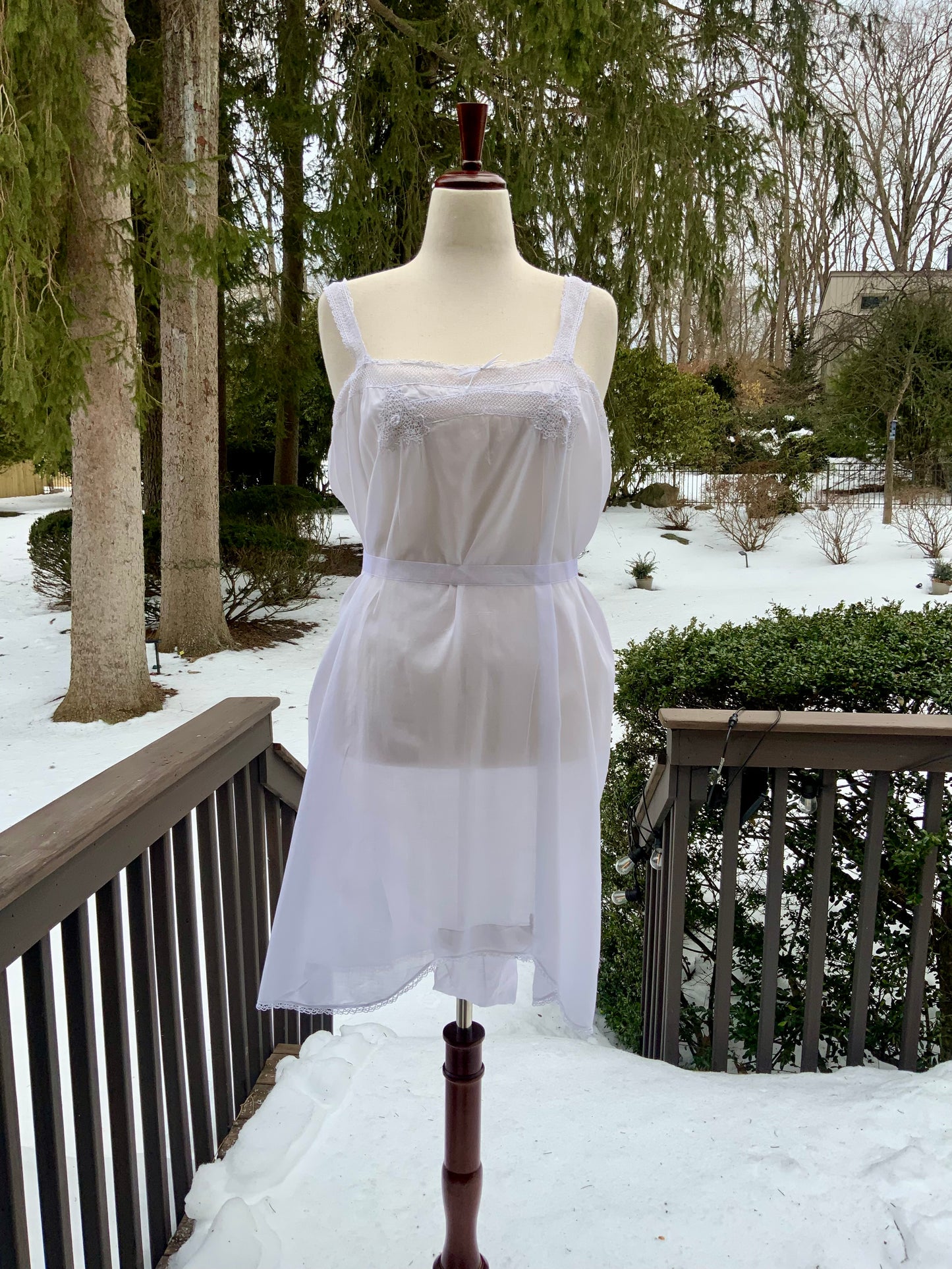 Edwardian White Cotton Teddy | 1910s Crochet Lace Step-In Chemise | Antique  Lingerie-ED54