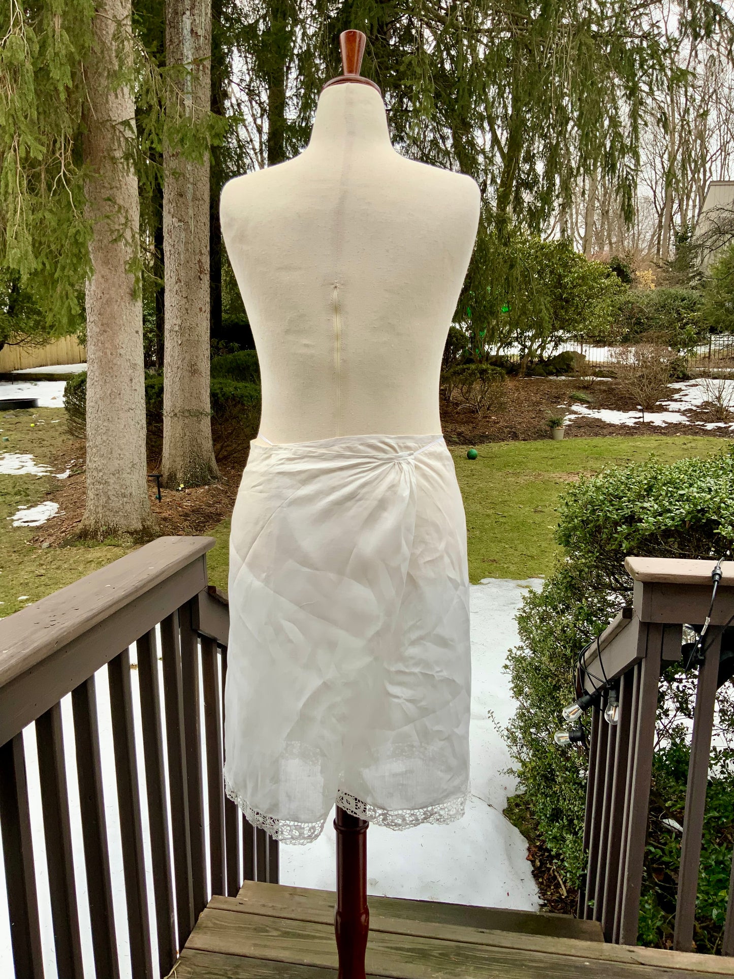 Antique Edwardian Split Bloomers with Hand Embroidered Birds & Monogram – Lace Trim Cotton Batiste Drawers c.1905–1915