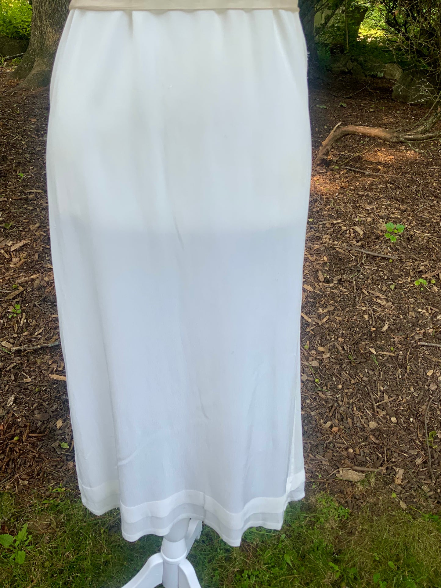 1930s Pure Silk Bridal Slip Dress Lace Bias Cut Wedding Gown Lingerie S/M-30BX