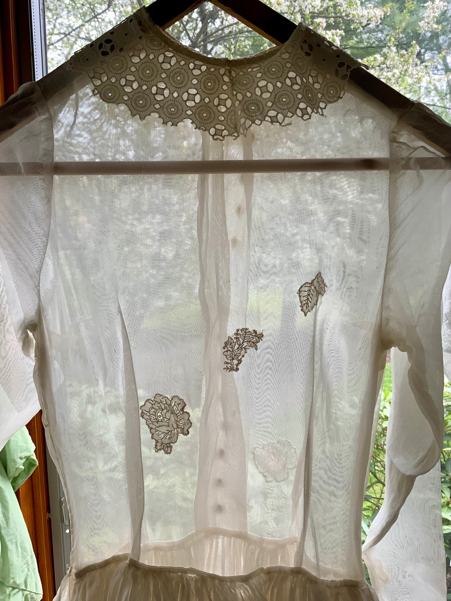 Antique Edwardian Sheer Lace Dress | Tiered Ruffle Bridal Gown | Hand Restored-ED82
