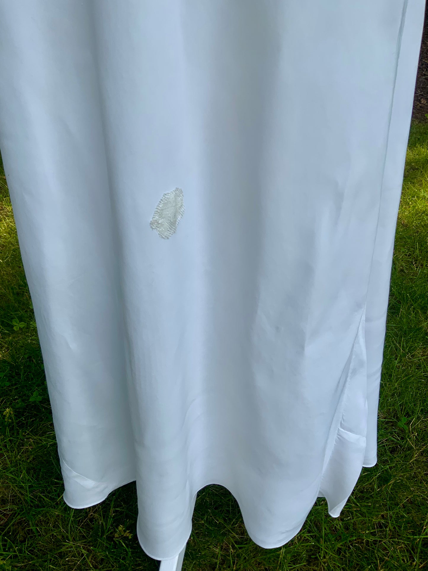 1930s Reimagined Silk Satin Bridal Slip Dress | Restored Antique Boudoir Gown with Hand-Applied Vintage Lace-30LM
