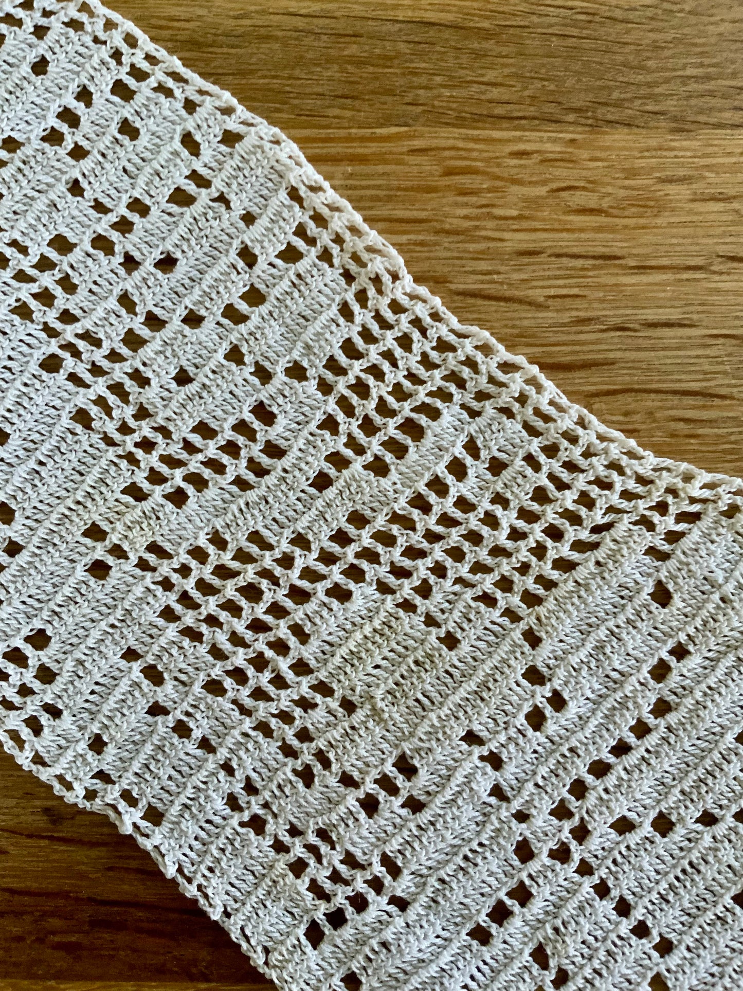 Antique Edwardian Filet Crochet Collar Bib | Handmade Cotton Lace Collar | 1900s Statement Detachable Collar