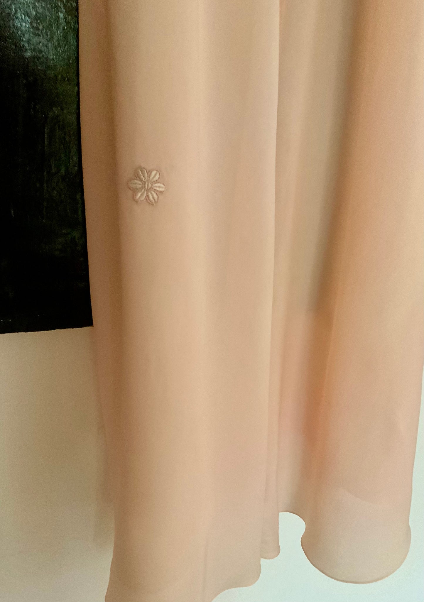 1930s Blush Rayon Nightgown – Art Deco Plissé, Embroidery & Lace - 30AY