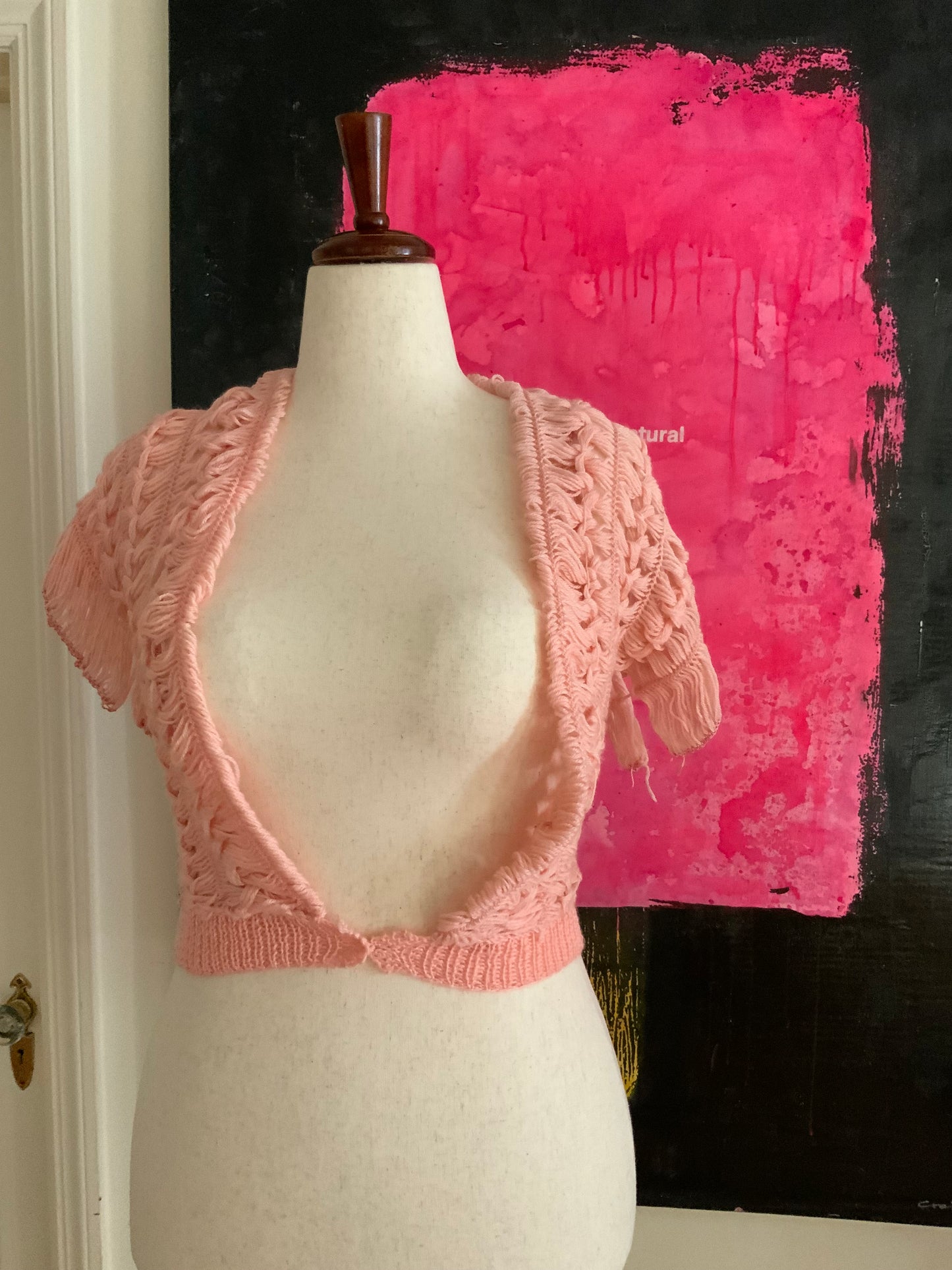 Wool Bed Jacket Pink 30s