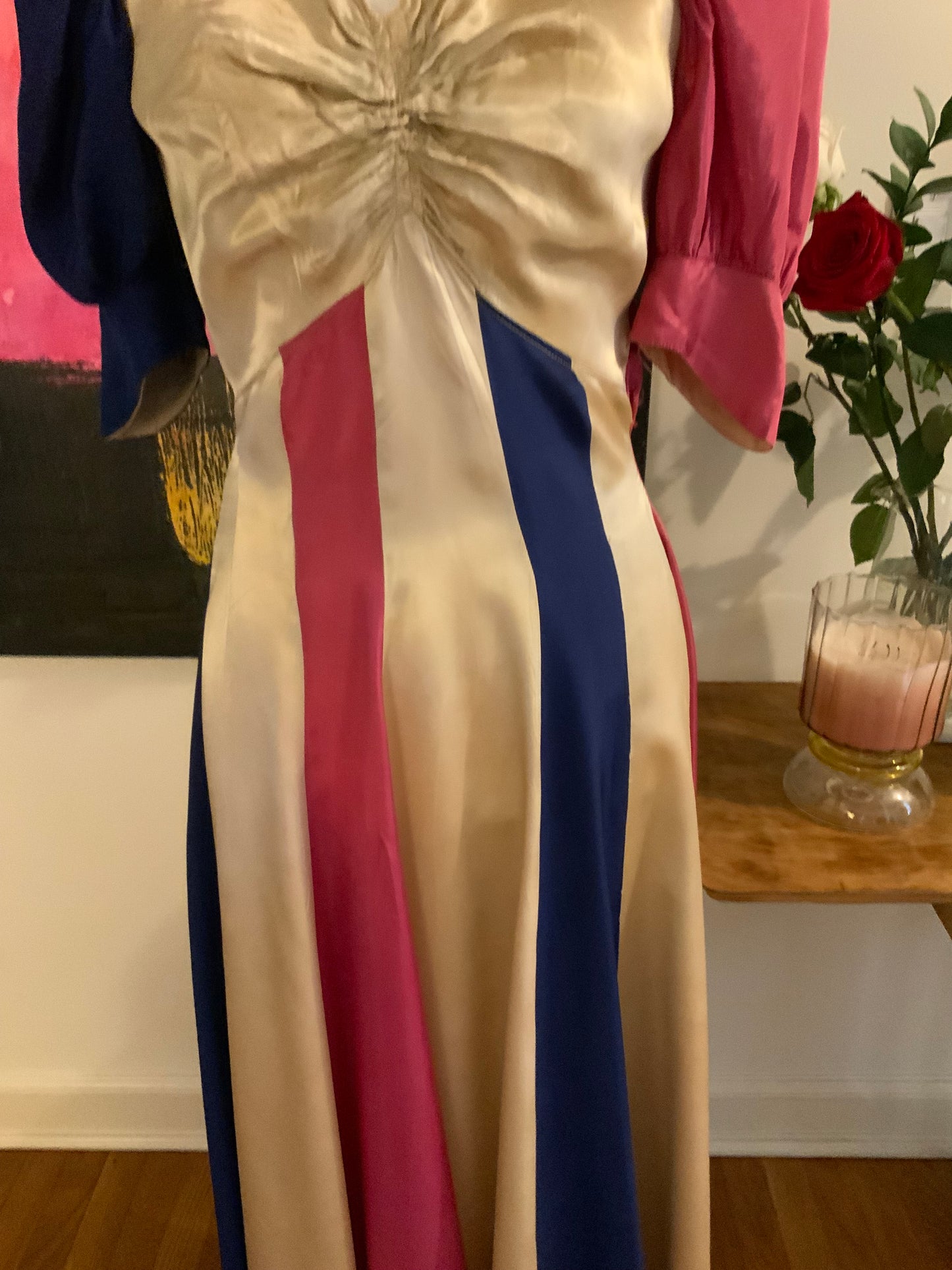 RARE Satin Evening Dress - 30s Early 40s - 30AG