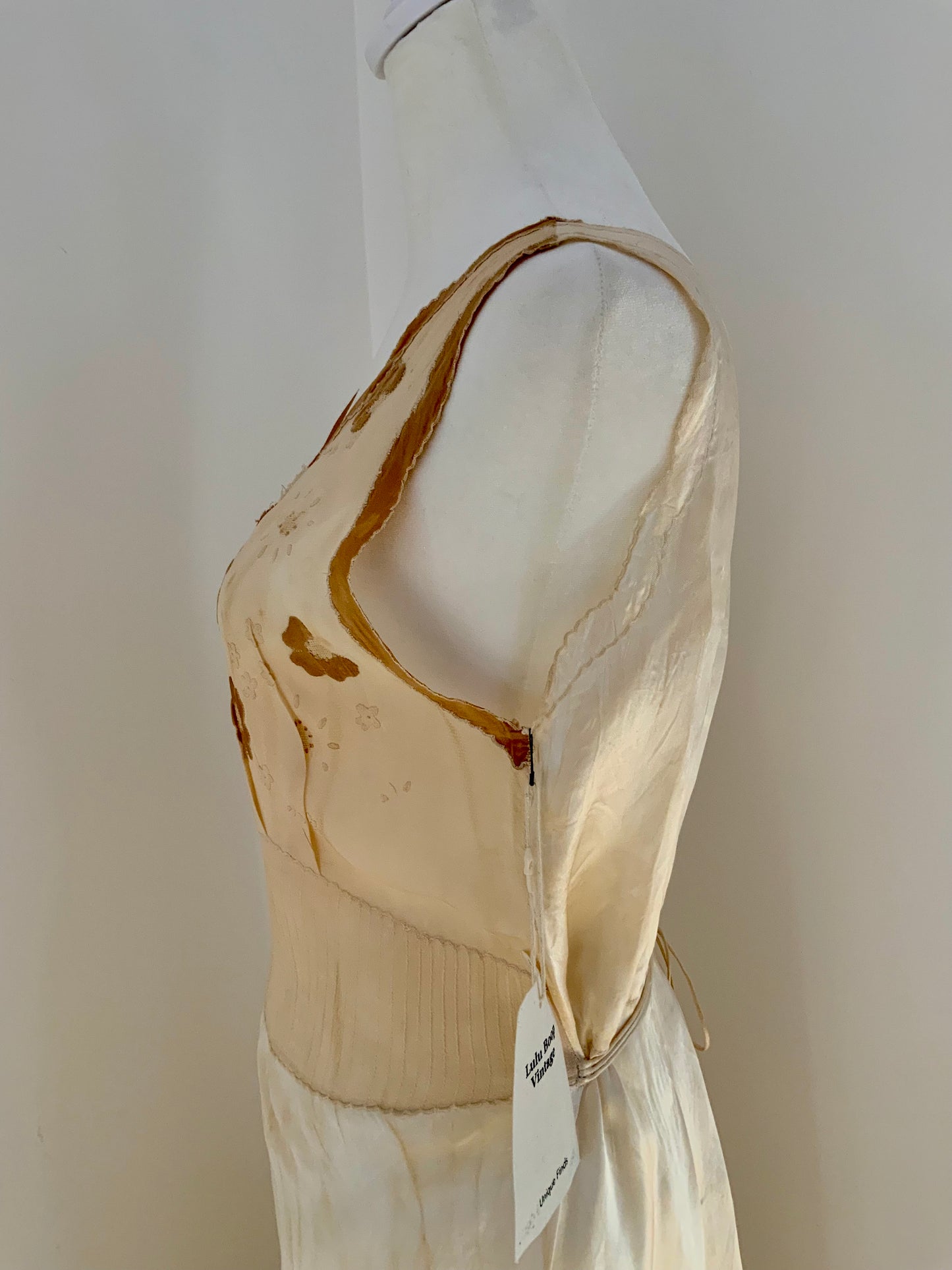 Hand Dyed Vintage Bridal lNightgown - 40s - 40I