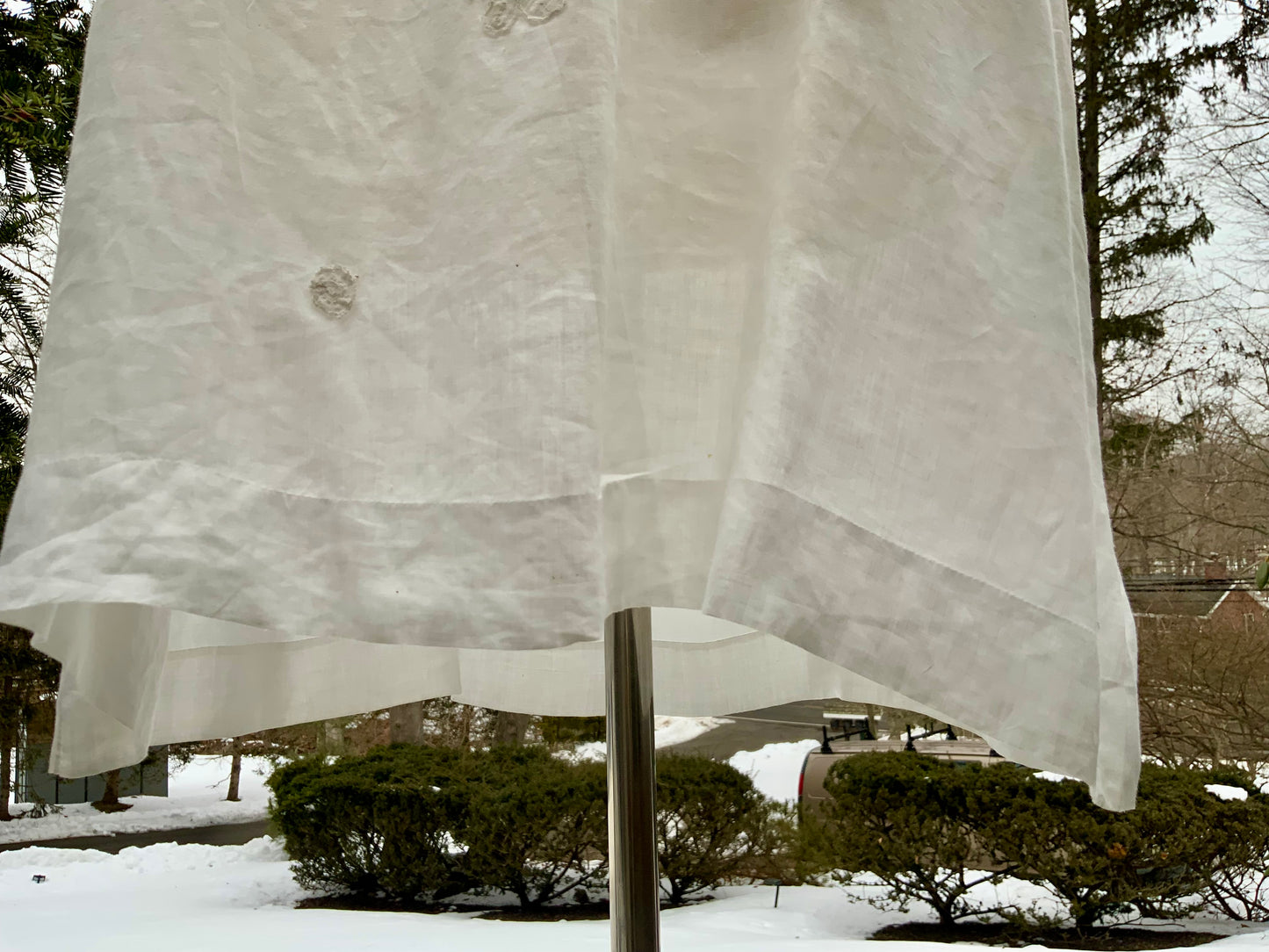 Edwardian Sheer Silk Slip Dress with Antique Lace Appliqué | Restored Vintage Lingerie Dress | 1910s–1920s-ED60