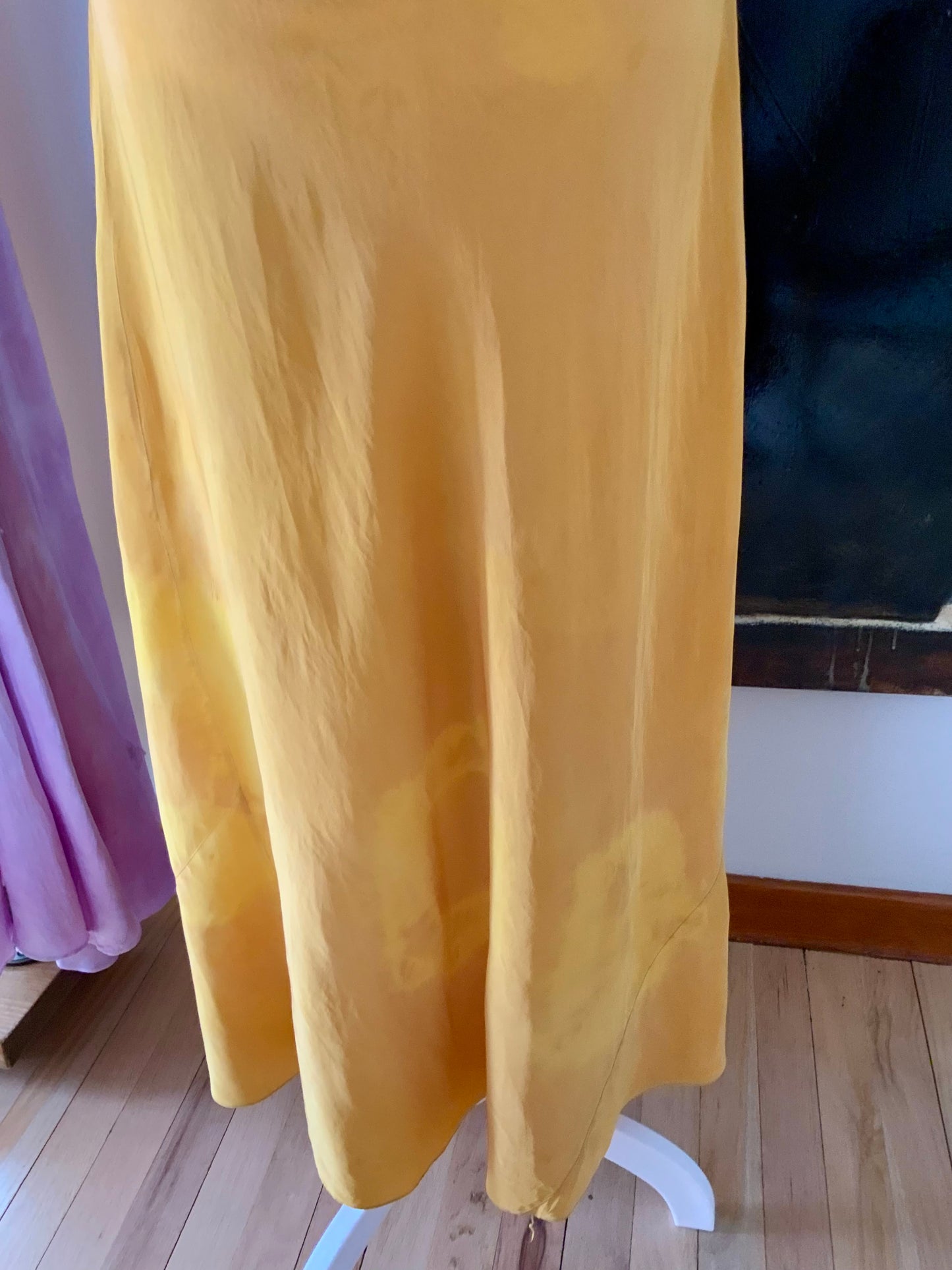 Hand Dyed Yellow Nightgown / Slip Dress - 50s - 50AX