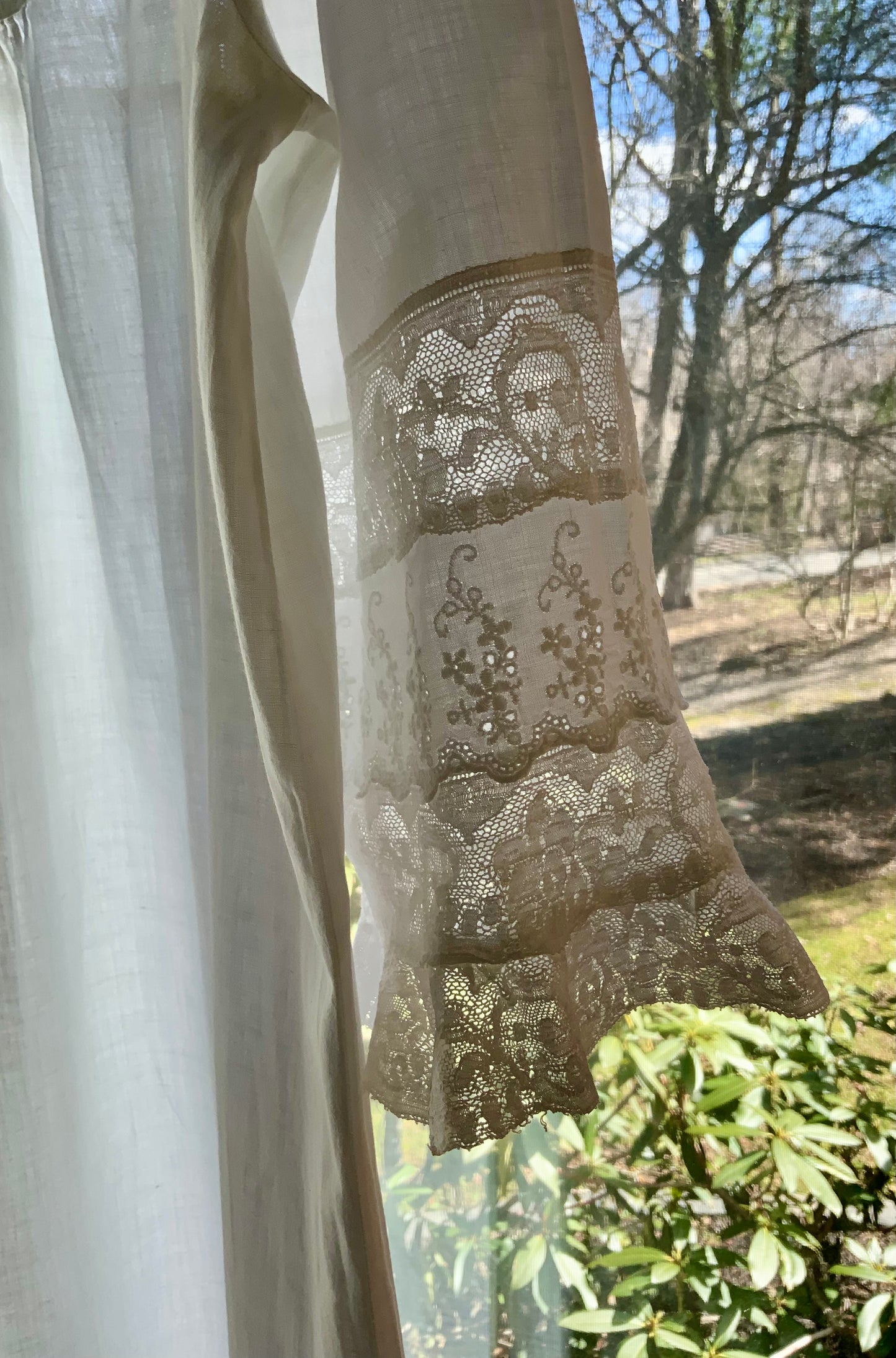 Vintage 1970s Christian Dior Lingerie White Cotton Lace Nightgown Dress | Romantic Edwardian Revival-70Z