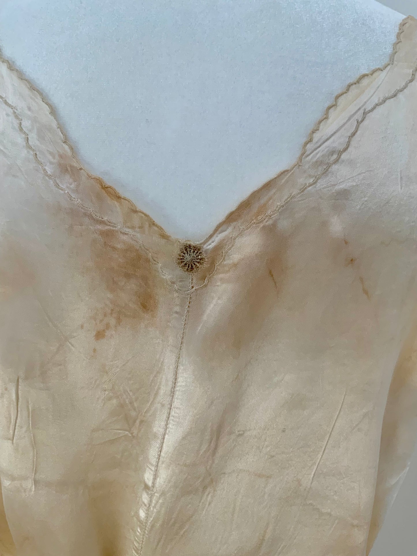 Hand Dyed Vintage Bridal lNightgown - 40s - 40I