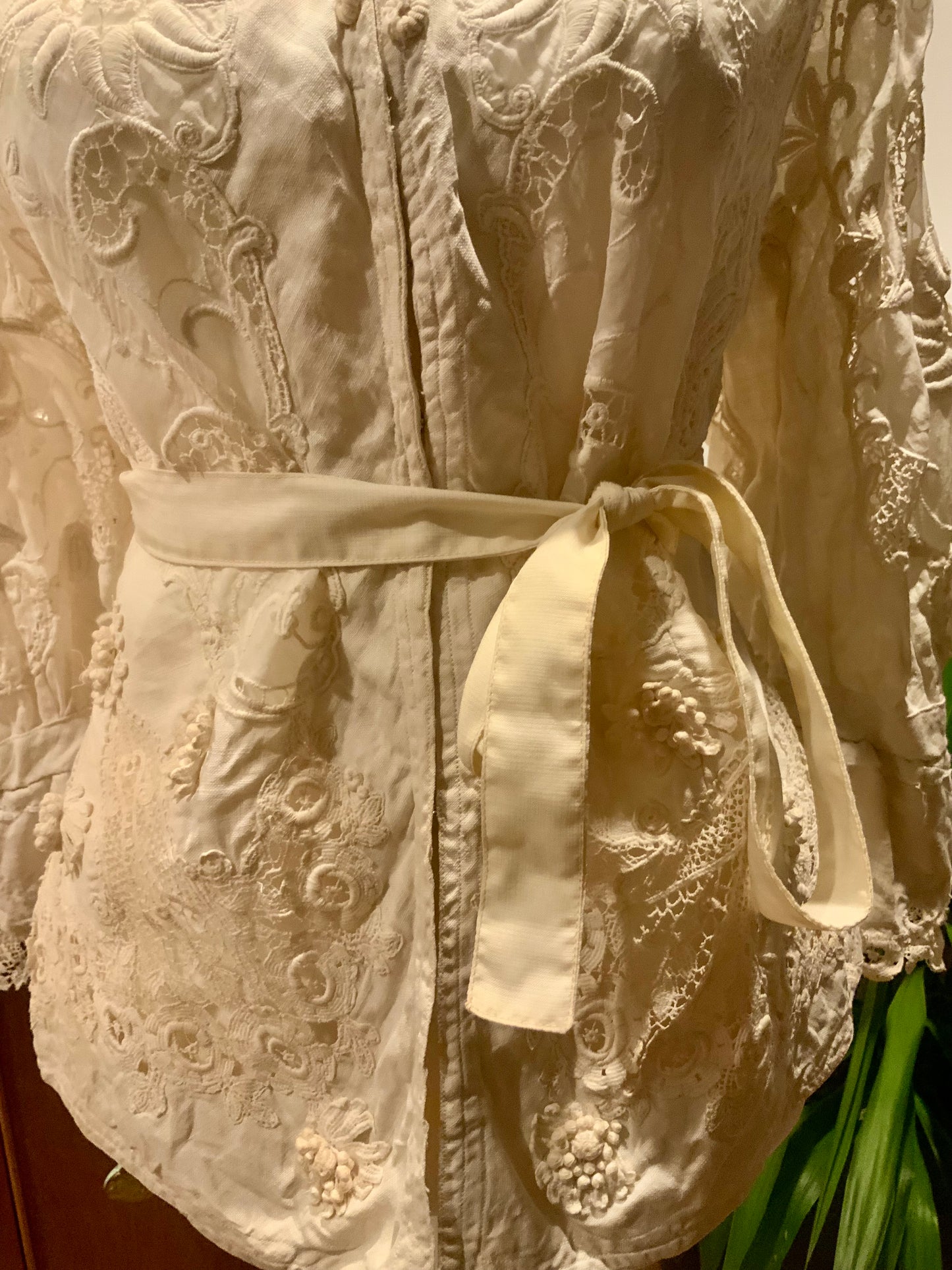 Edwardian Irish Lace & Embroidered Cotton Jacket – 1900s - ED26