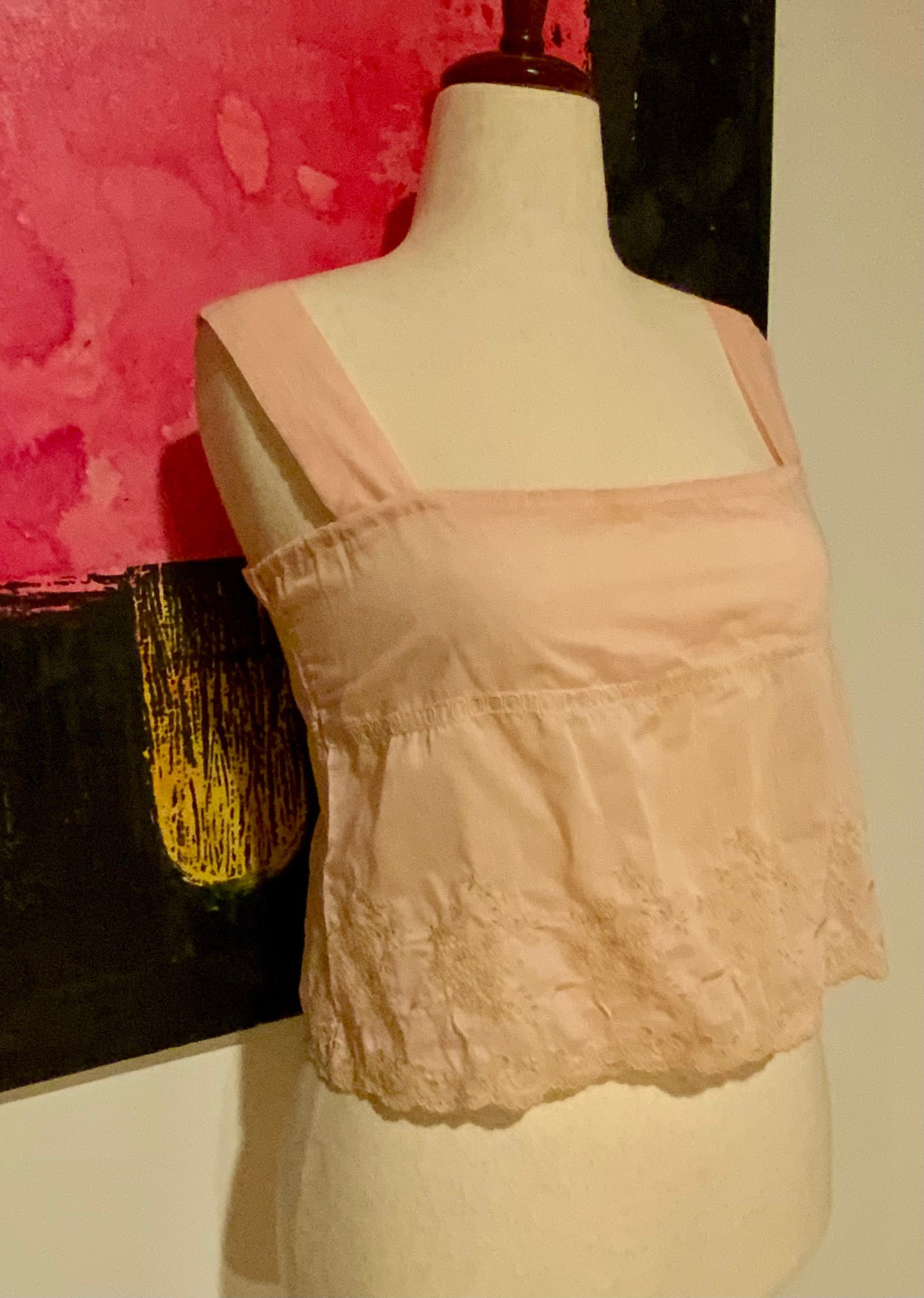 Edwardian Silk Camisole Corset Cover c.1905–1915 | Antique Embroidered Lingerie Top | Belle Époque Undergarment-ED48